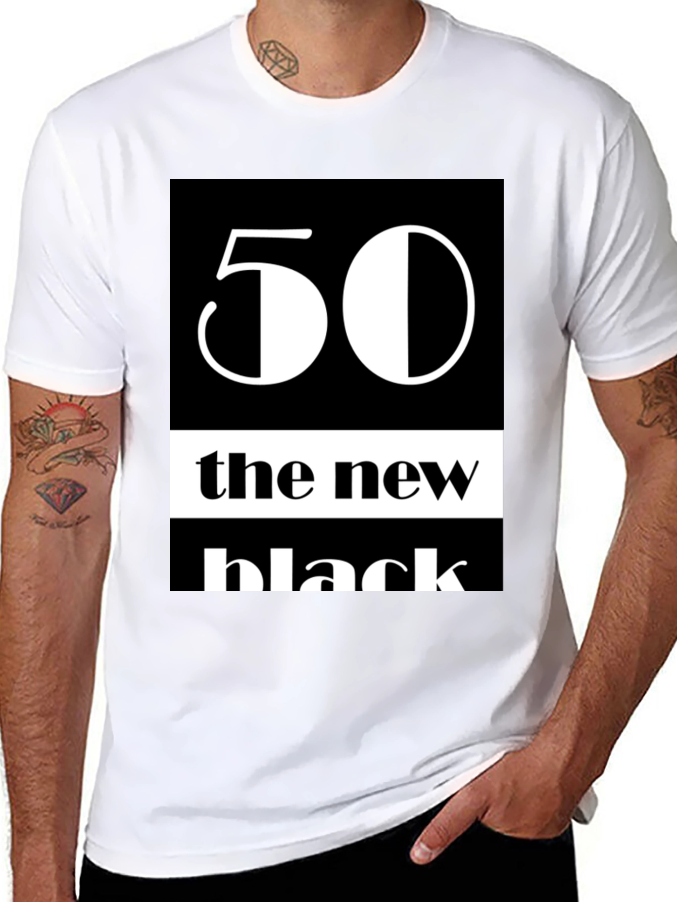 50 The New Black Graphic Tee - Trendy T-Shirt