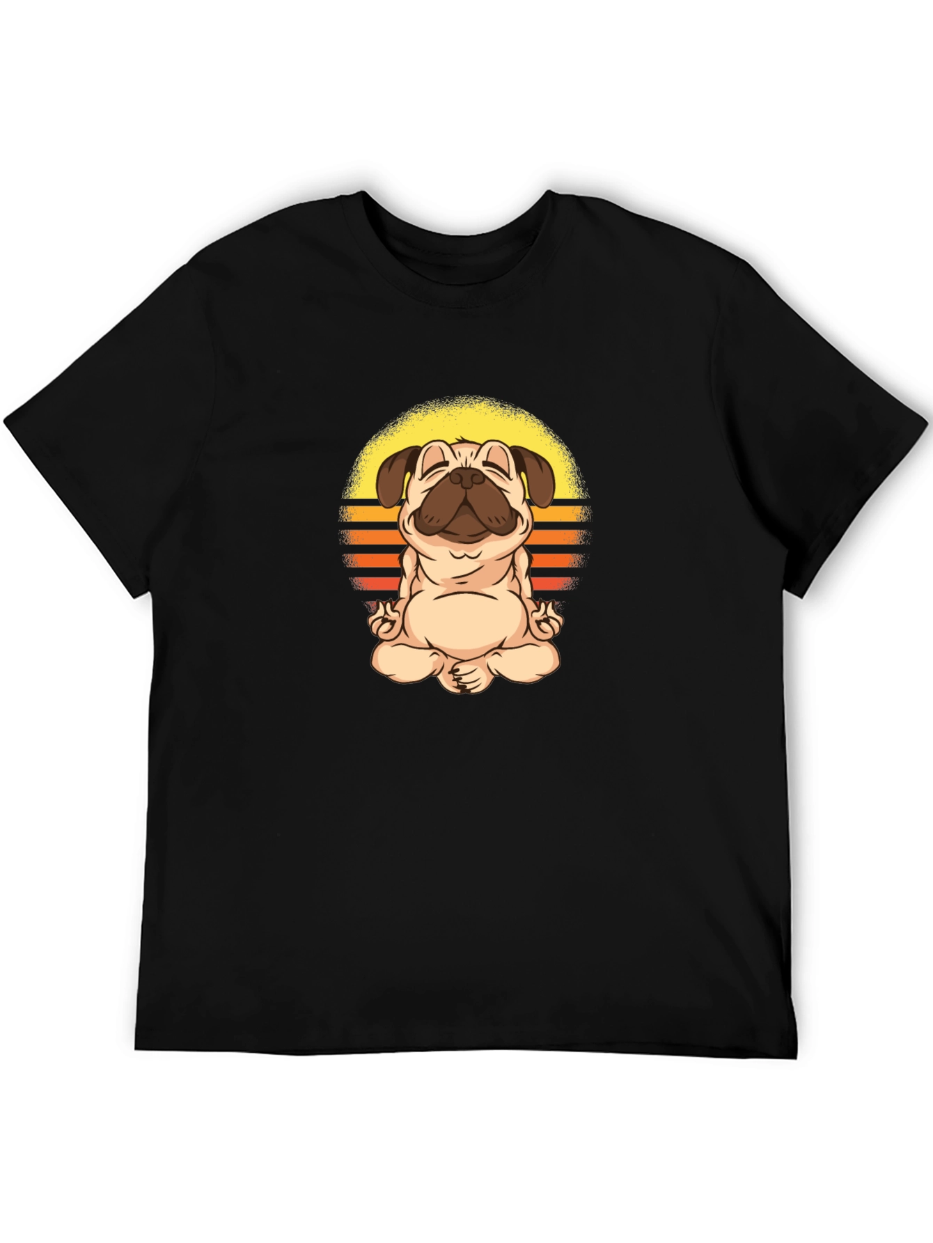 Yoga Pug Graphic Tee - Meditating Dog T-Shirt