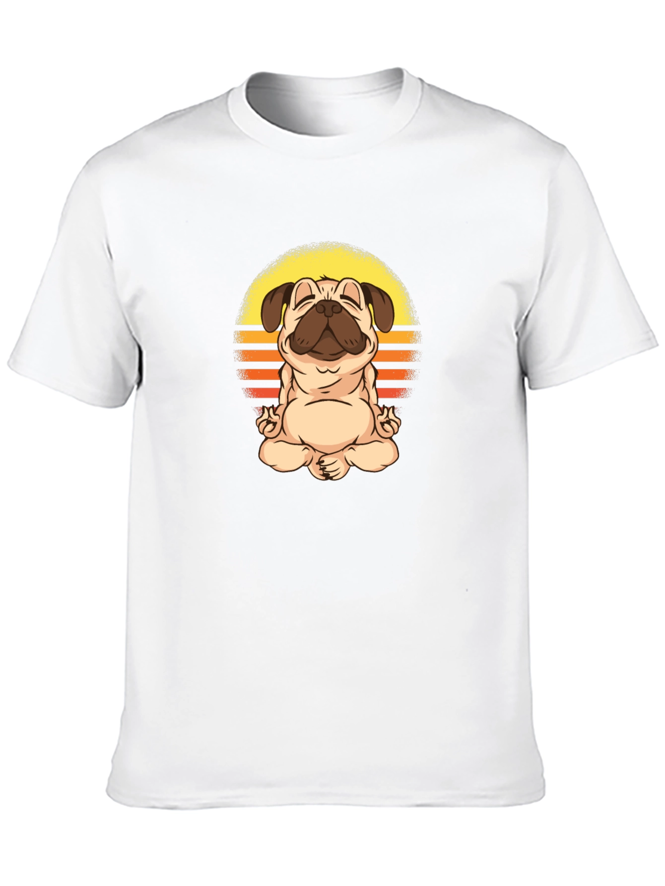 Yoga Pug Graphic Tee - Meditating Dog T-Shirt