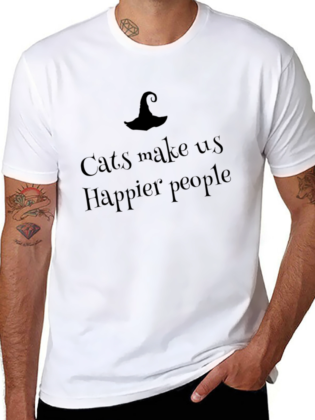 Cats Make Us Happier People T-Shirt