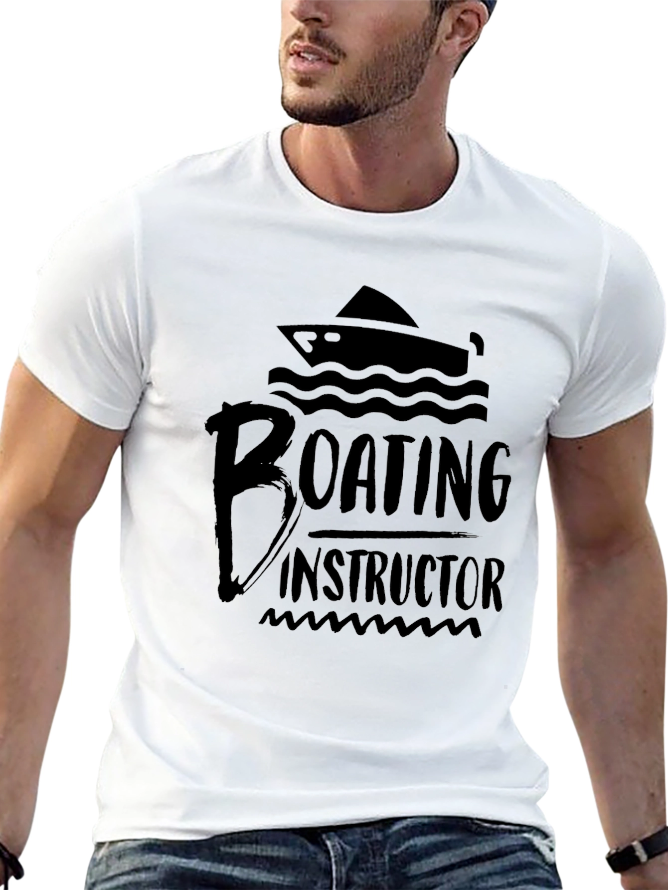 Boating Instructor Black Graphic Tee Shirt