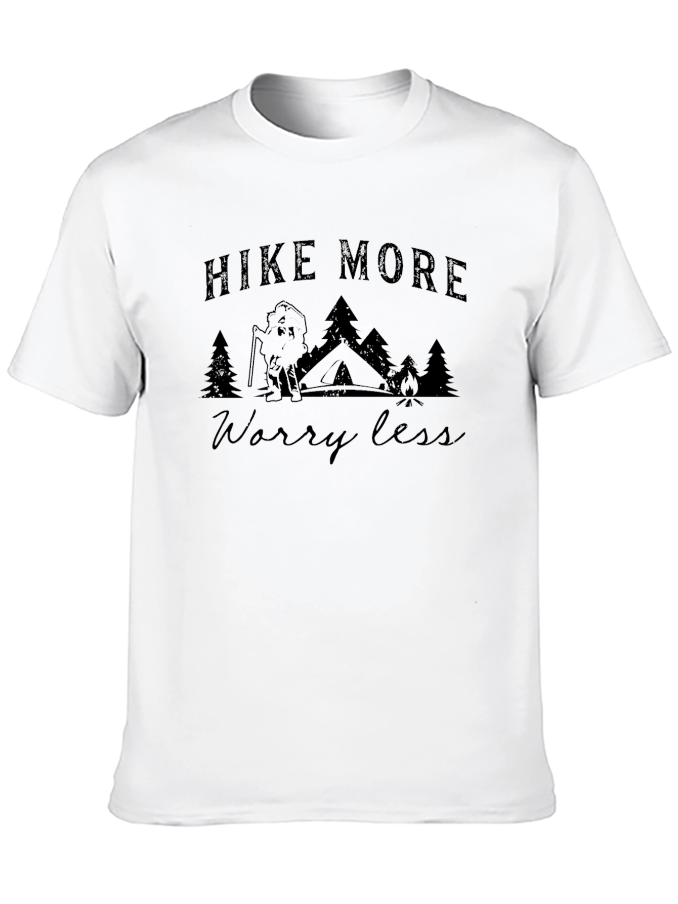 Hike More Worry Less Black T-Shirt