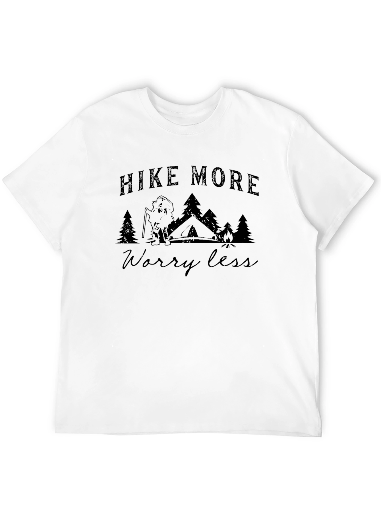Hike More Worry Less Black T-Shirt