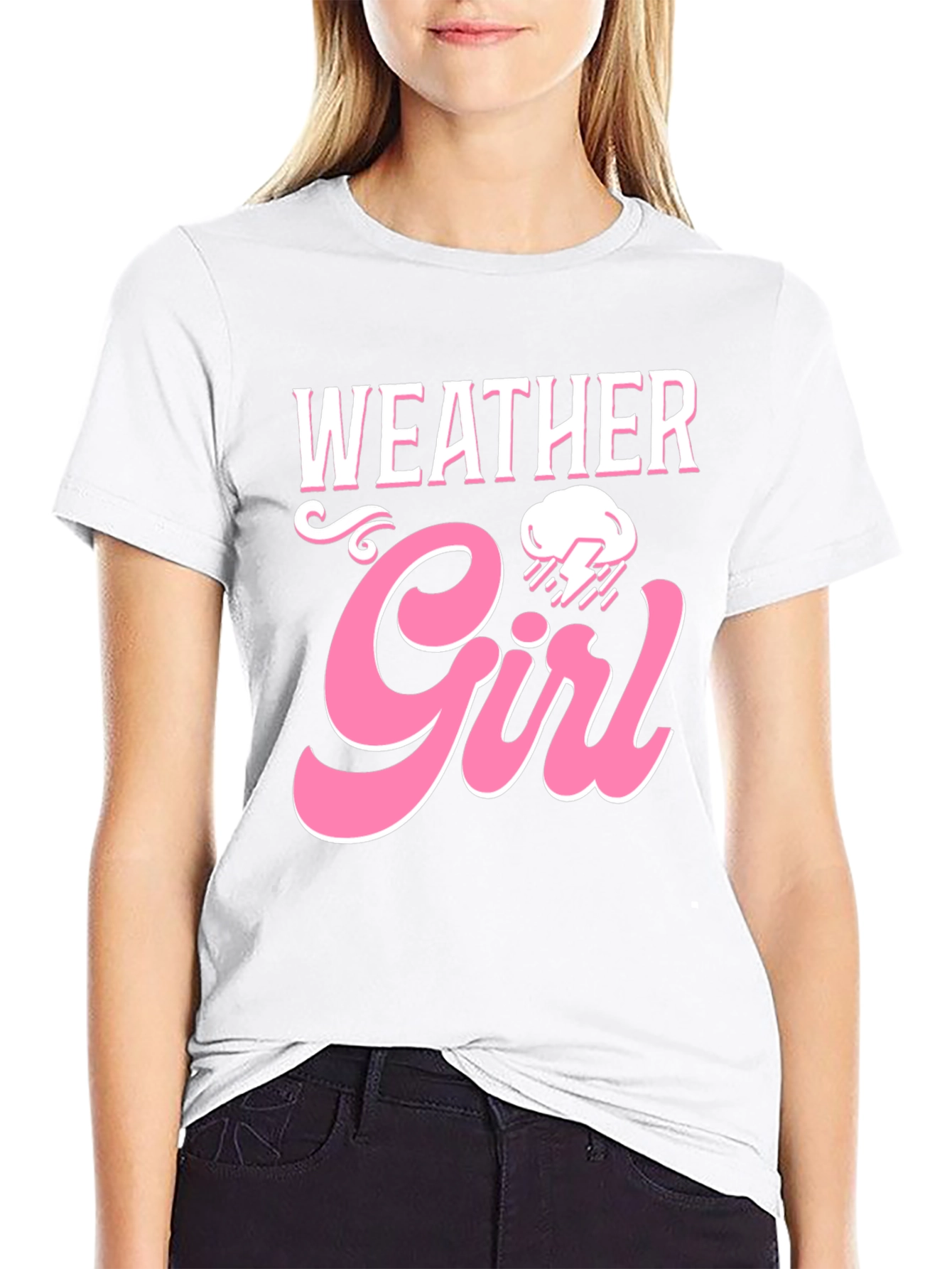 Weather Girl Graphic Tee - Trendy Womens Black T-Shirt