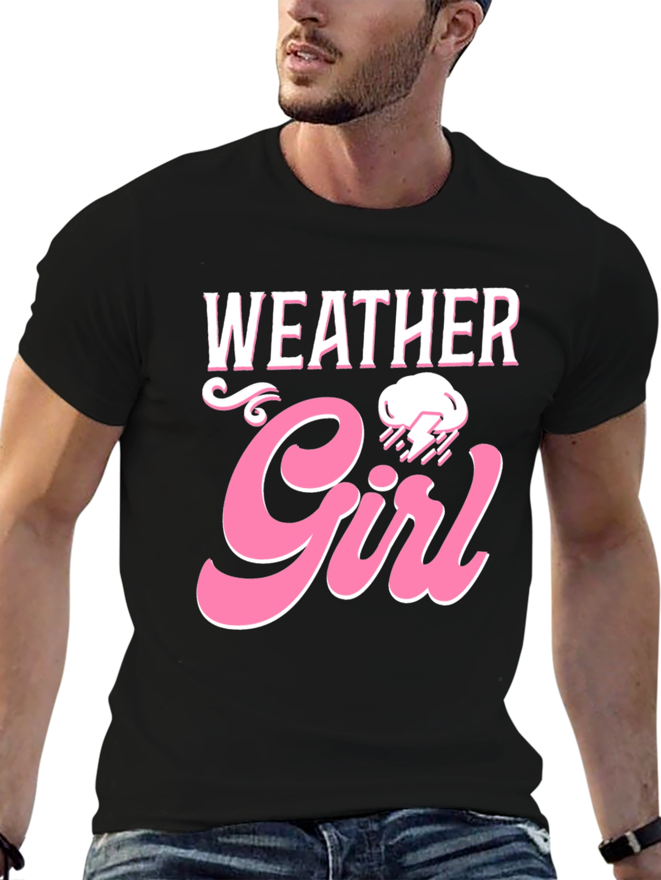 Weather Girl Graphic Tee - Trendy Womens Black T-Shirt