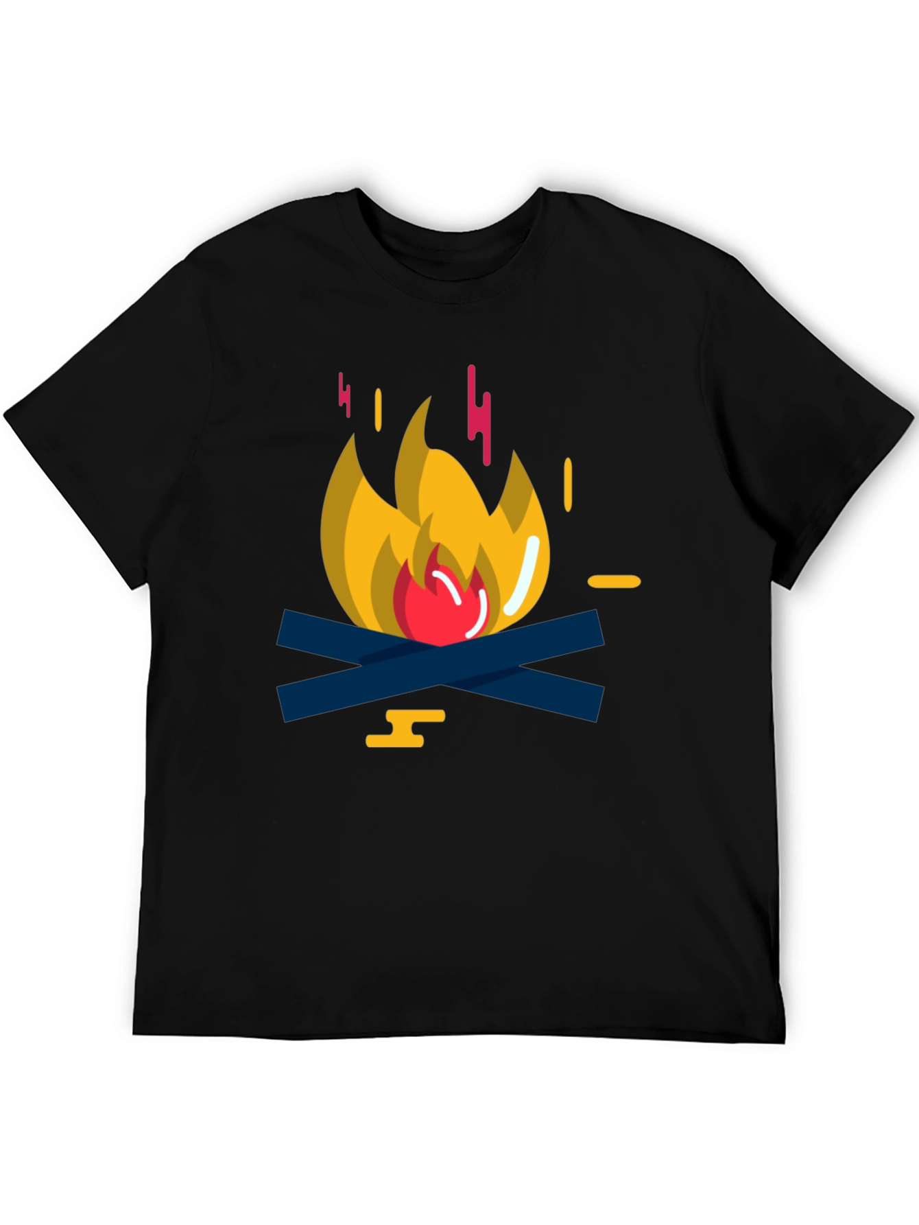 Campfire Graphic Tee - Soft Black Cotton