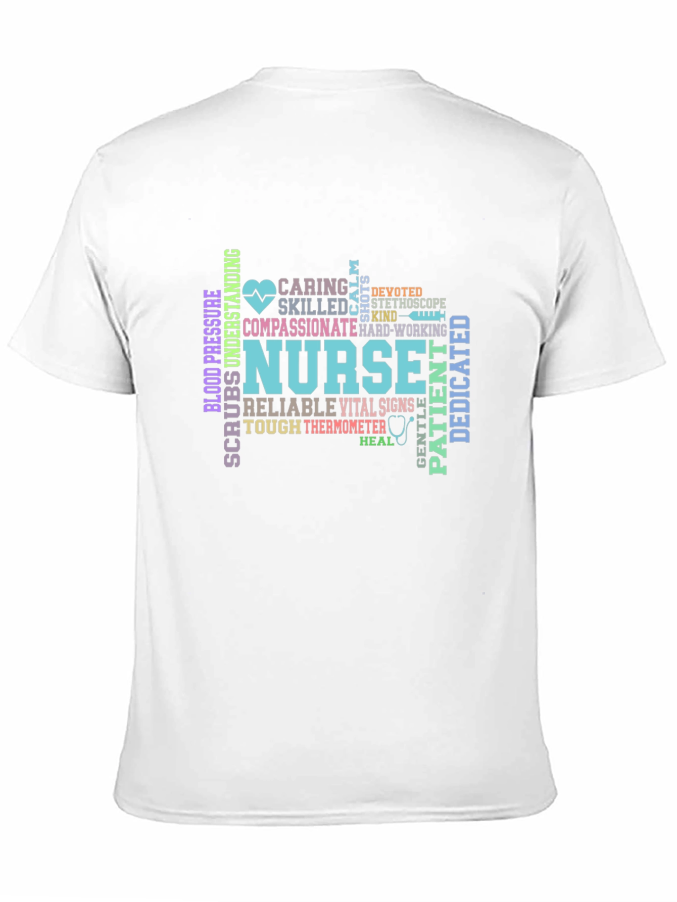 Nurse Word Art Graphic Tee