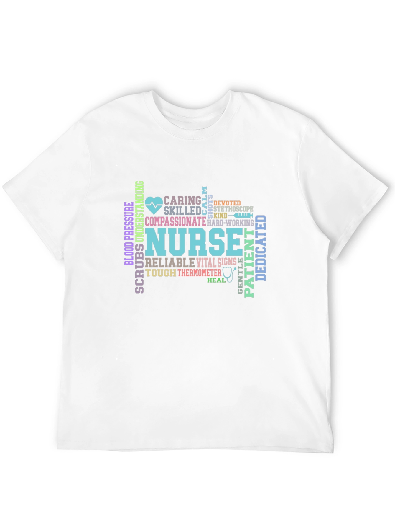 Nurse Word Art Graphic Tee