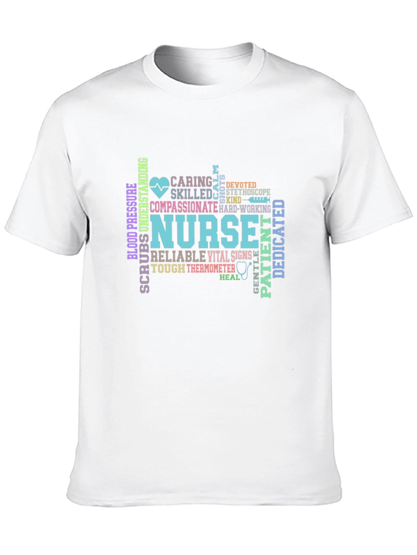 Nurse Word Art Graphic Tee