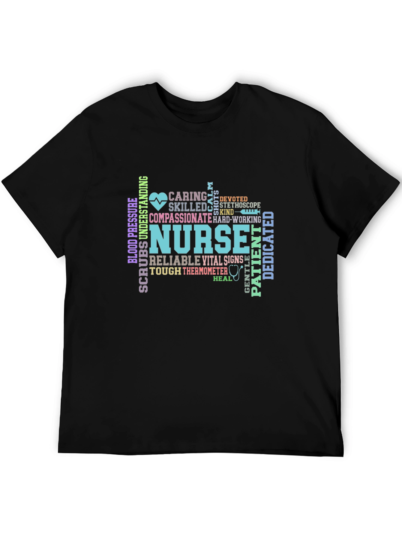 Nurse Word Art Graphic Tee