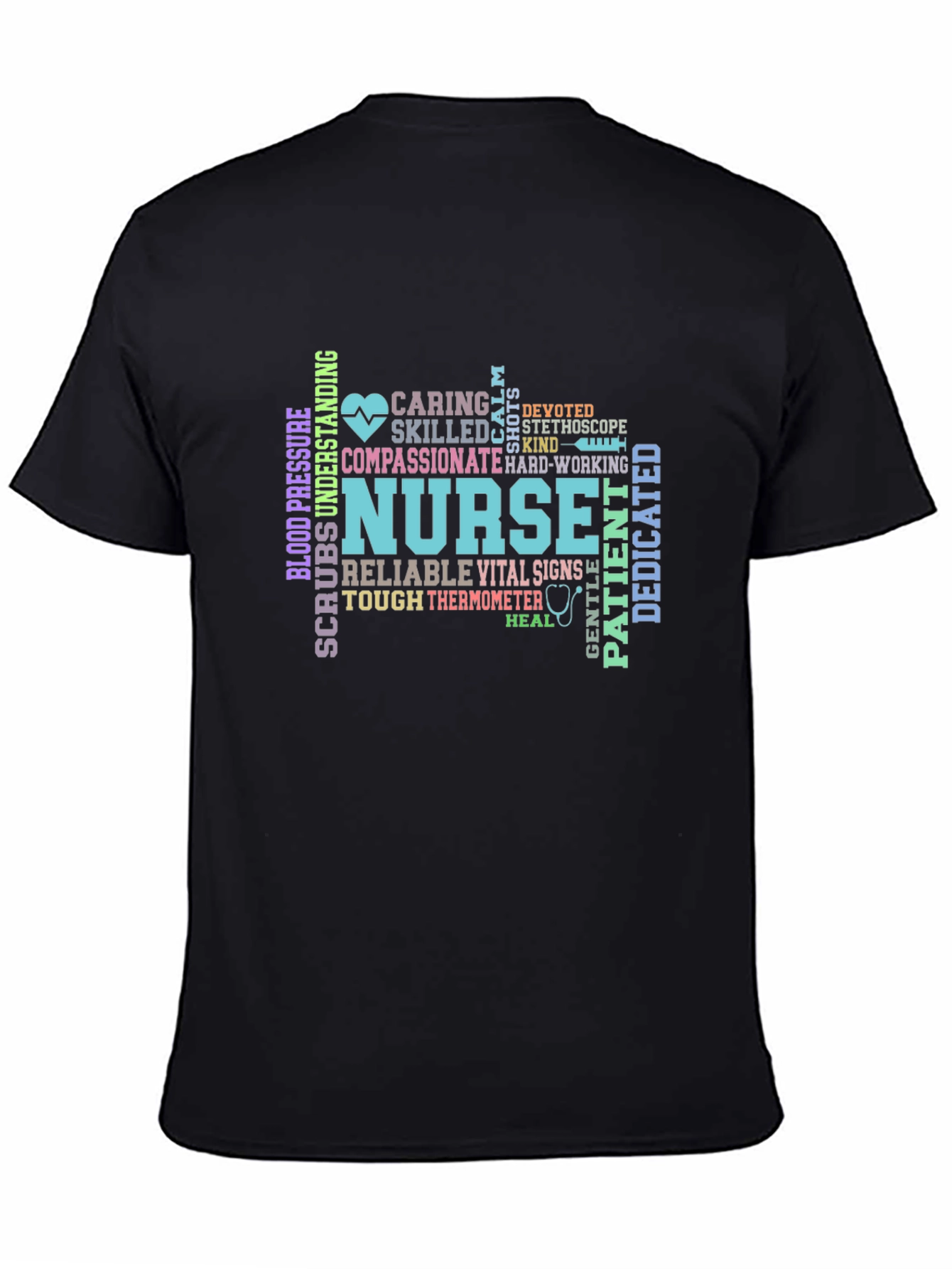 Nurse Word Art Graphic Tee