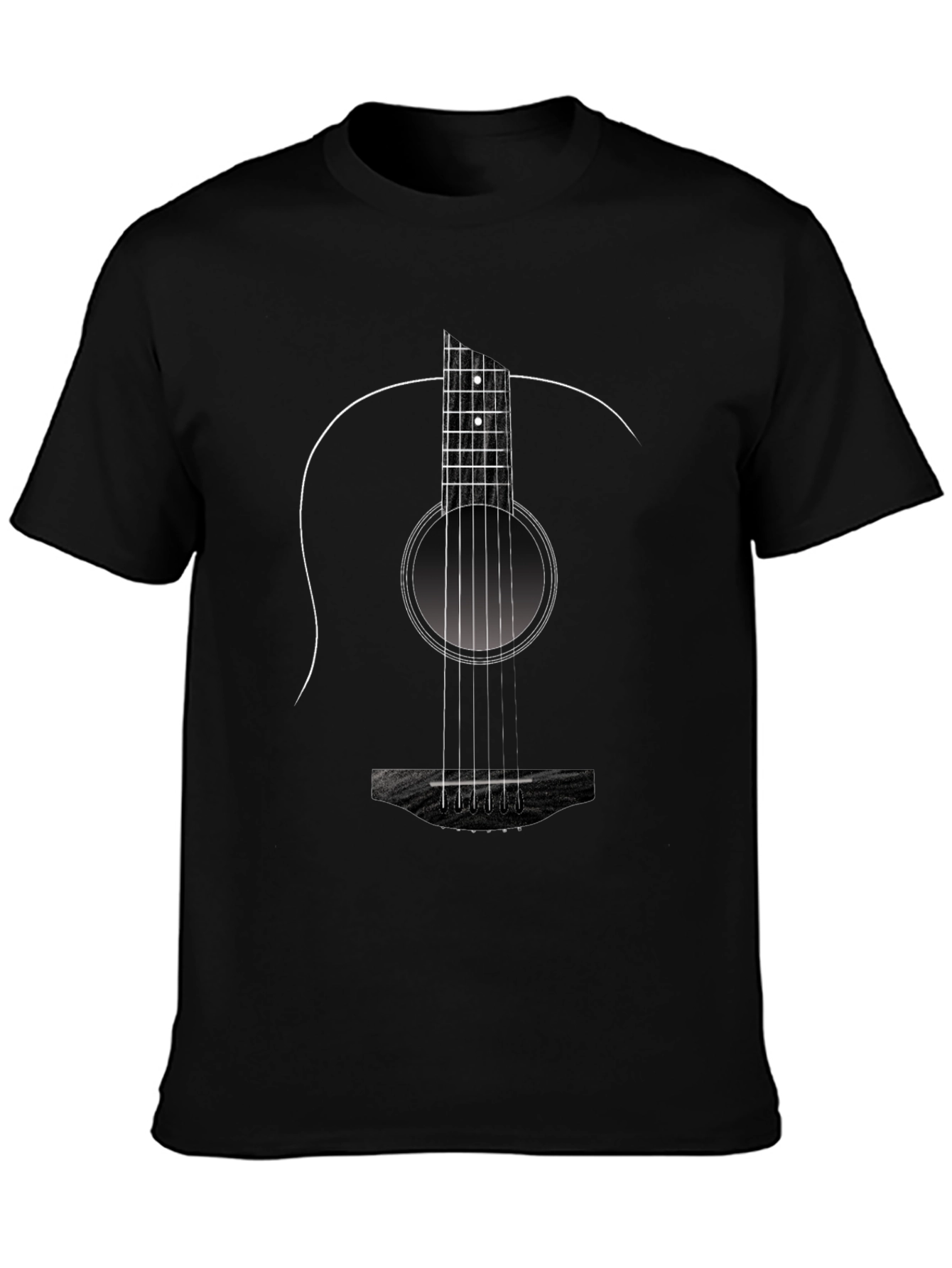 Guitar Graphic Black Tee - Music Lovers T-Shirt