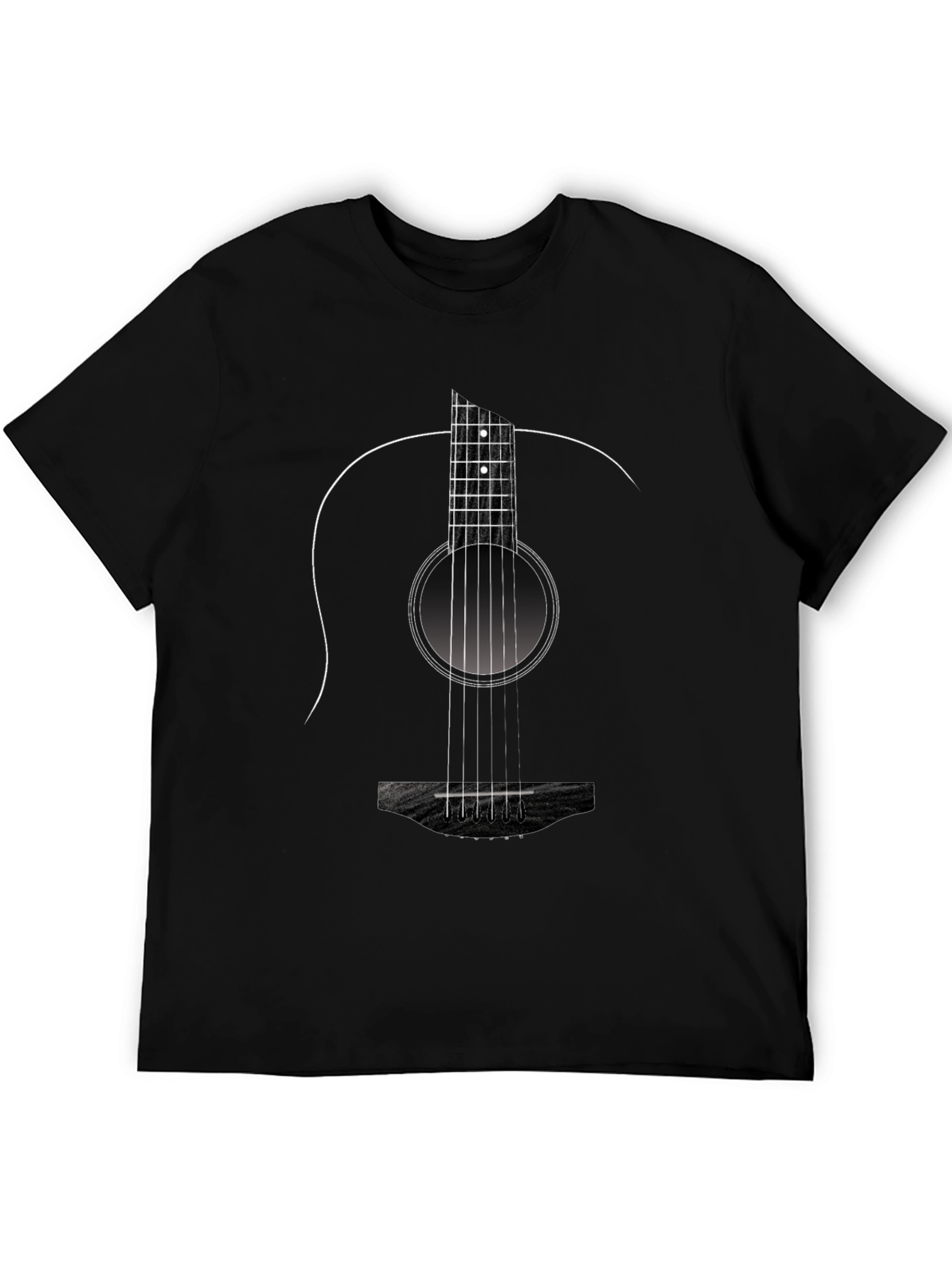 Guitar Graphic Black Tee - Music Lovers T-Shirt