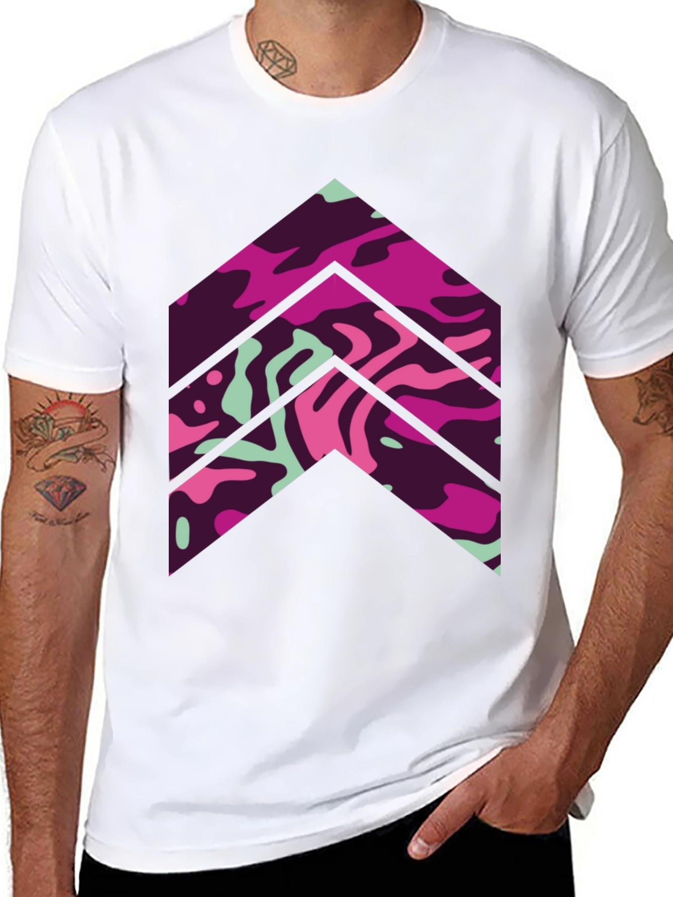Abstract Arrow Graphic Tee - Mens Black T-Shirt