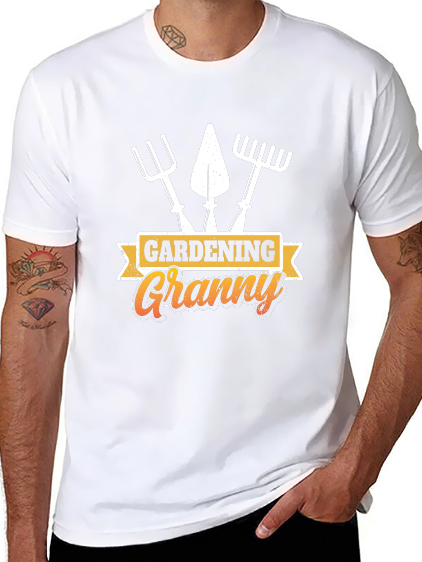 Gardening Granny T-Shirt - Black Cotton Tee
