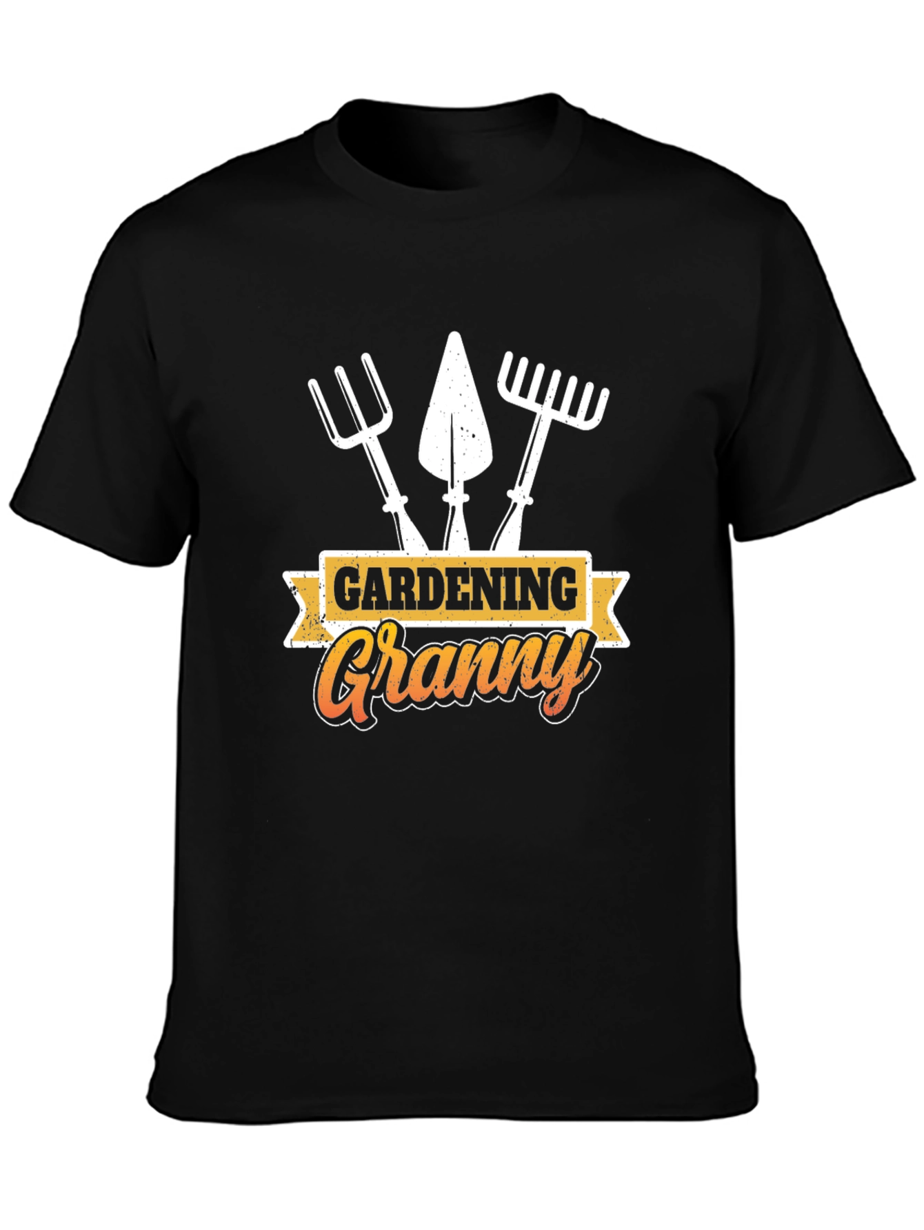 Gardening Granny T-Shirt - Black Cotton Tee