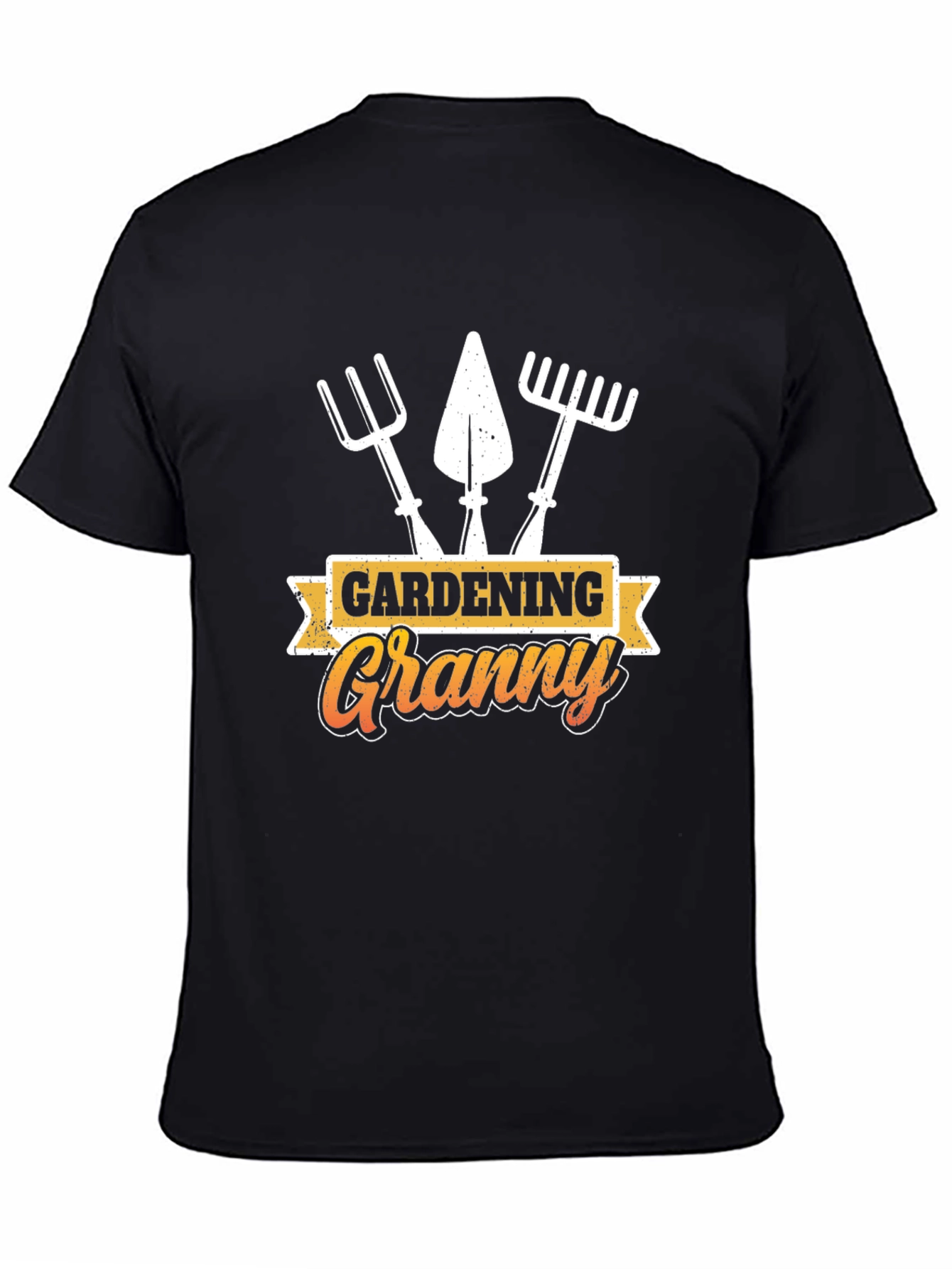 Gardening Granny T-Shirt - Black Cotton Tee