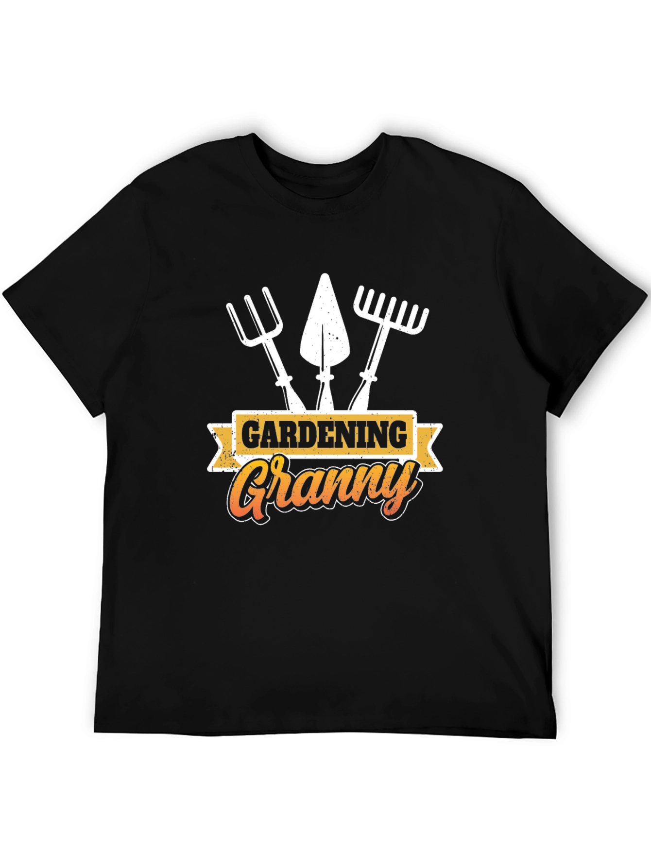 Gardening Granny T-Shirt - Black Cotton Tee
