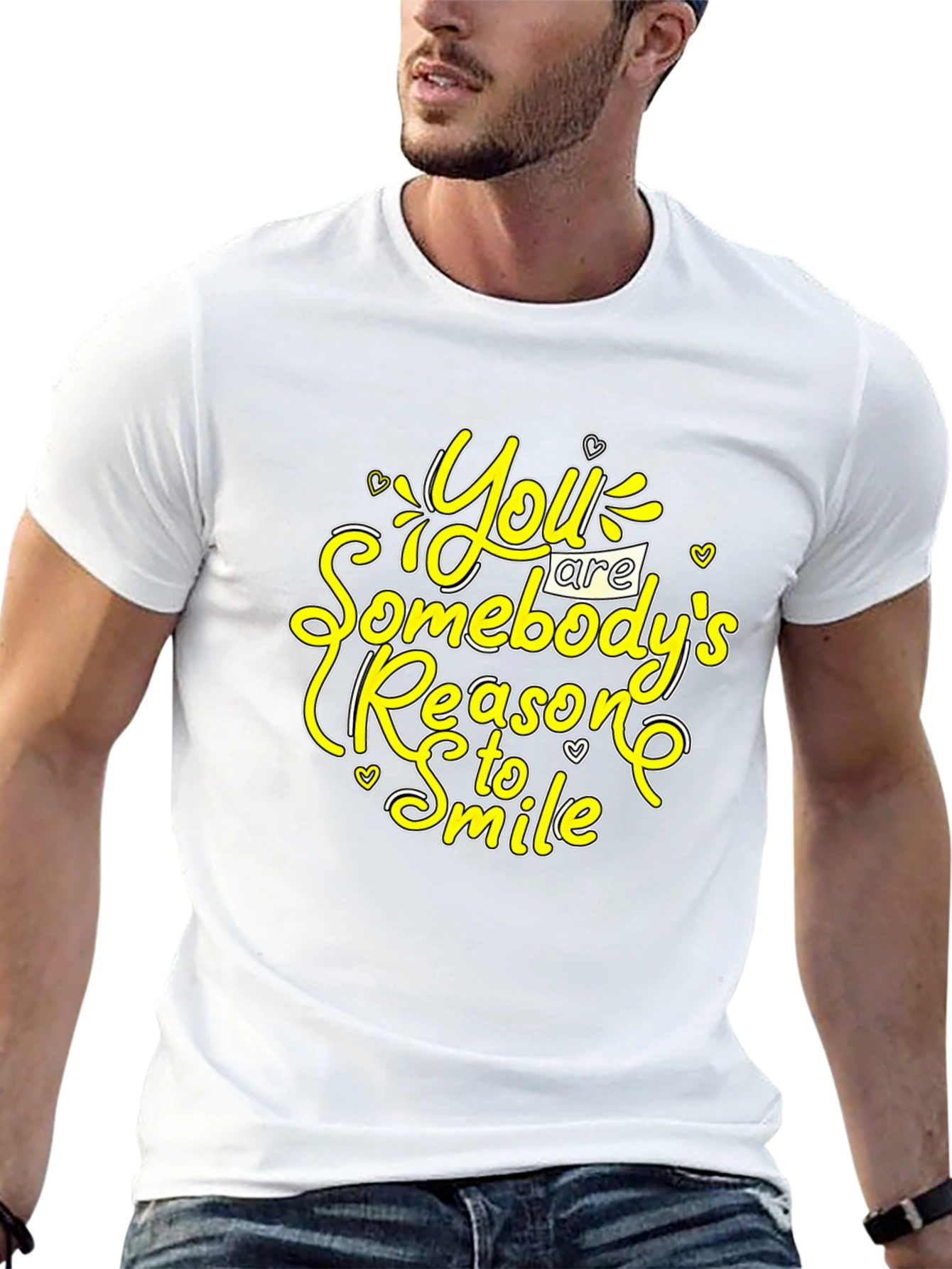 Inspirational Black T-Shirt: You Are Somebodys Reason to Smile