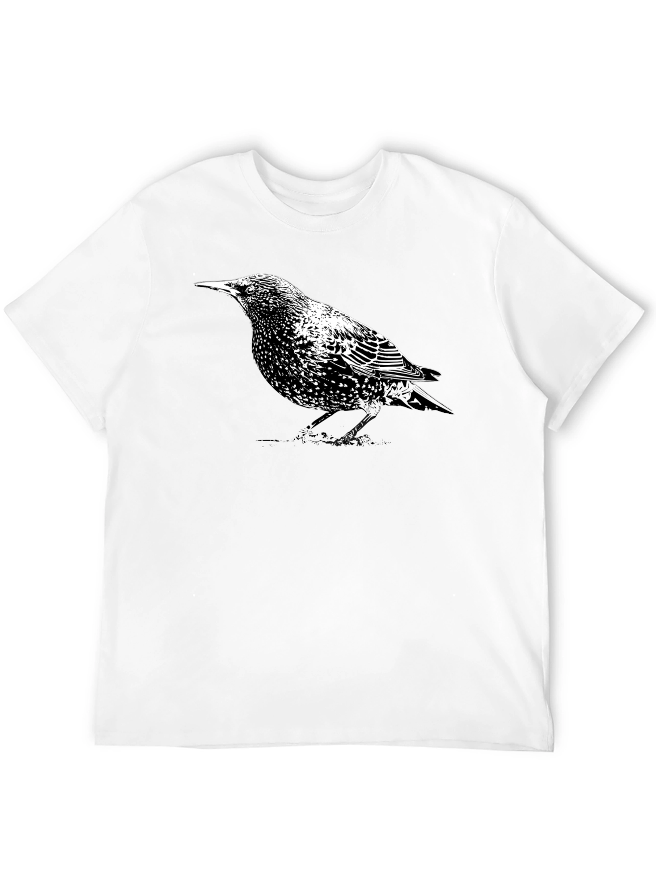 Starling Bird Graphic Tee - Stylish Mens Black T-Shirt