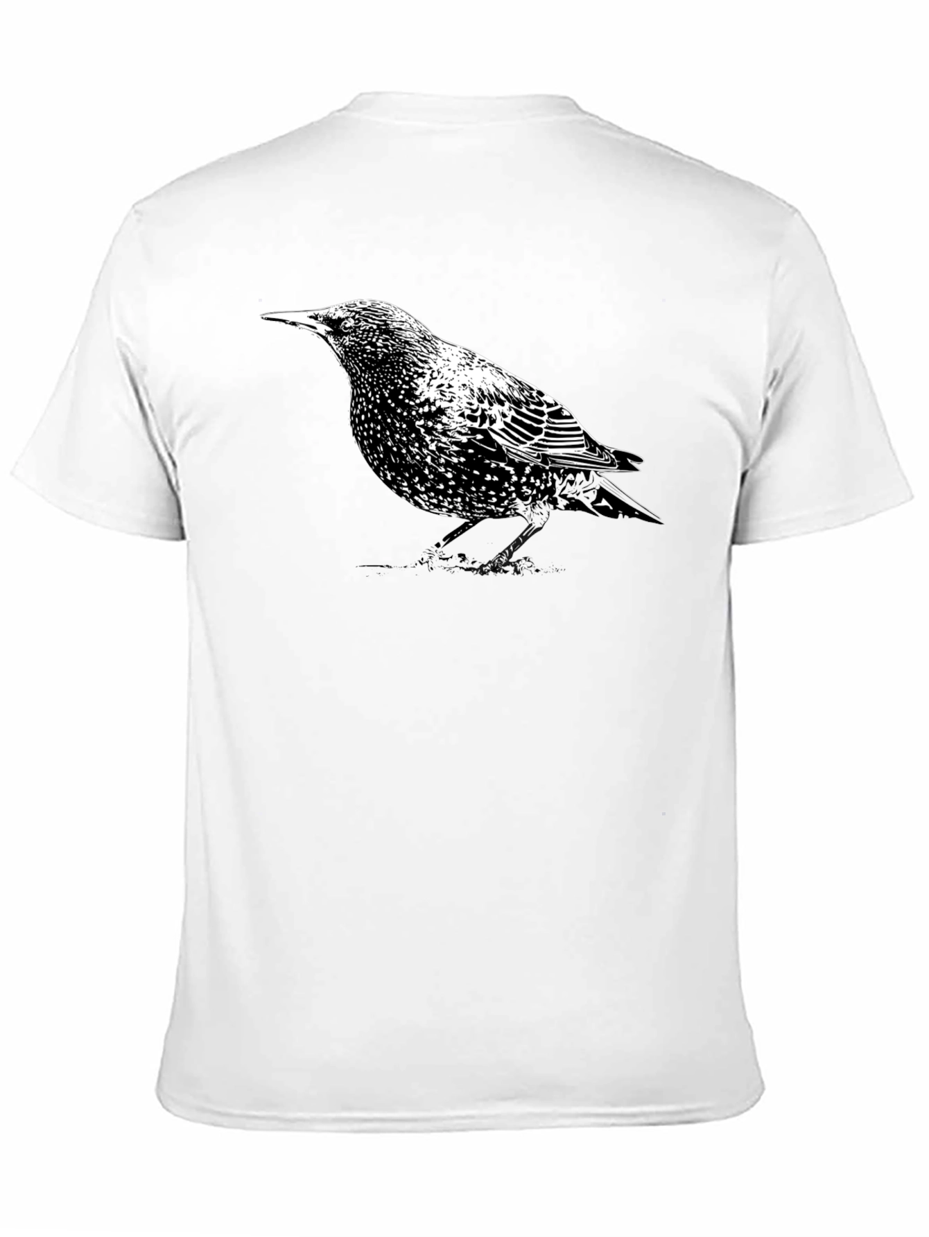 Starling Bird Graphic Tee - Stylish Mens Black T-Shirt