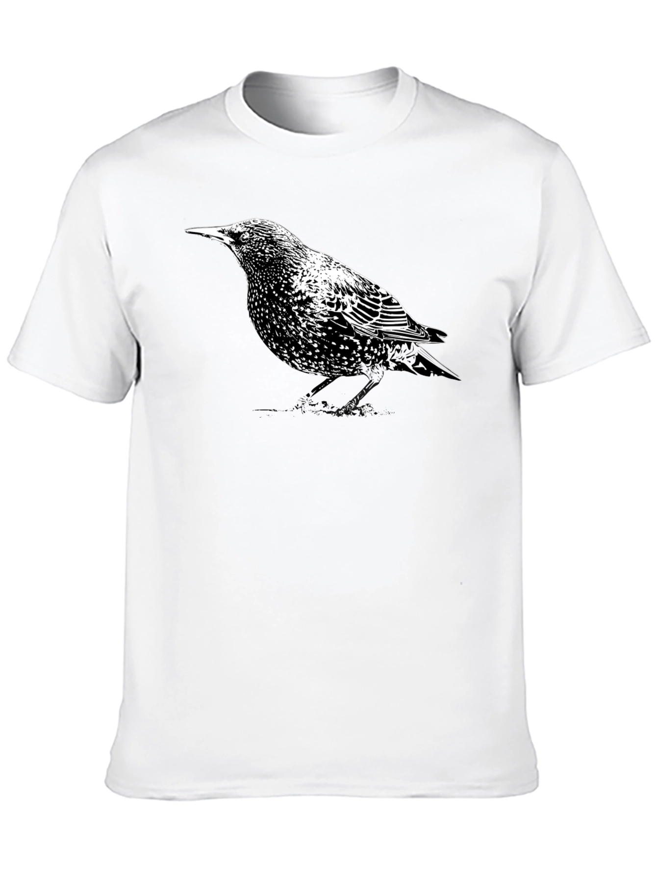 Starling Bird Graphic Tee - Stylish Mens Black T-Shirt