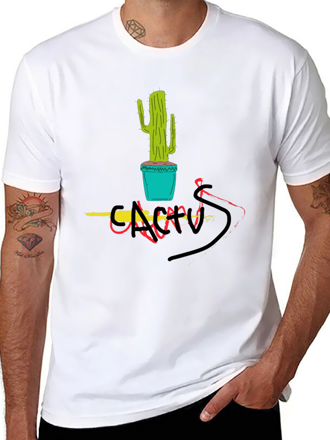 Cactus Graphic Tee - Black Cotton Blend