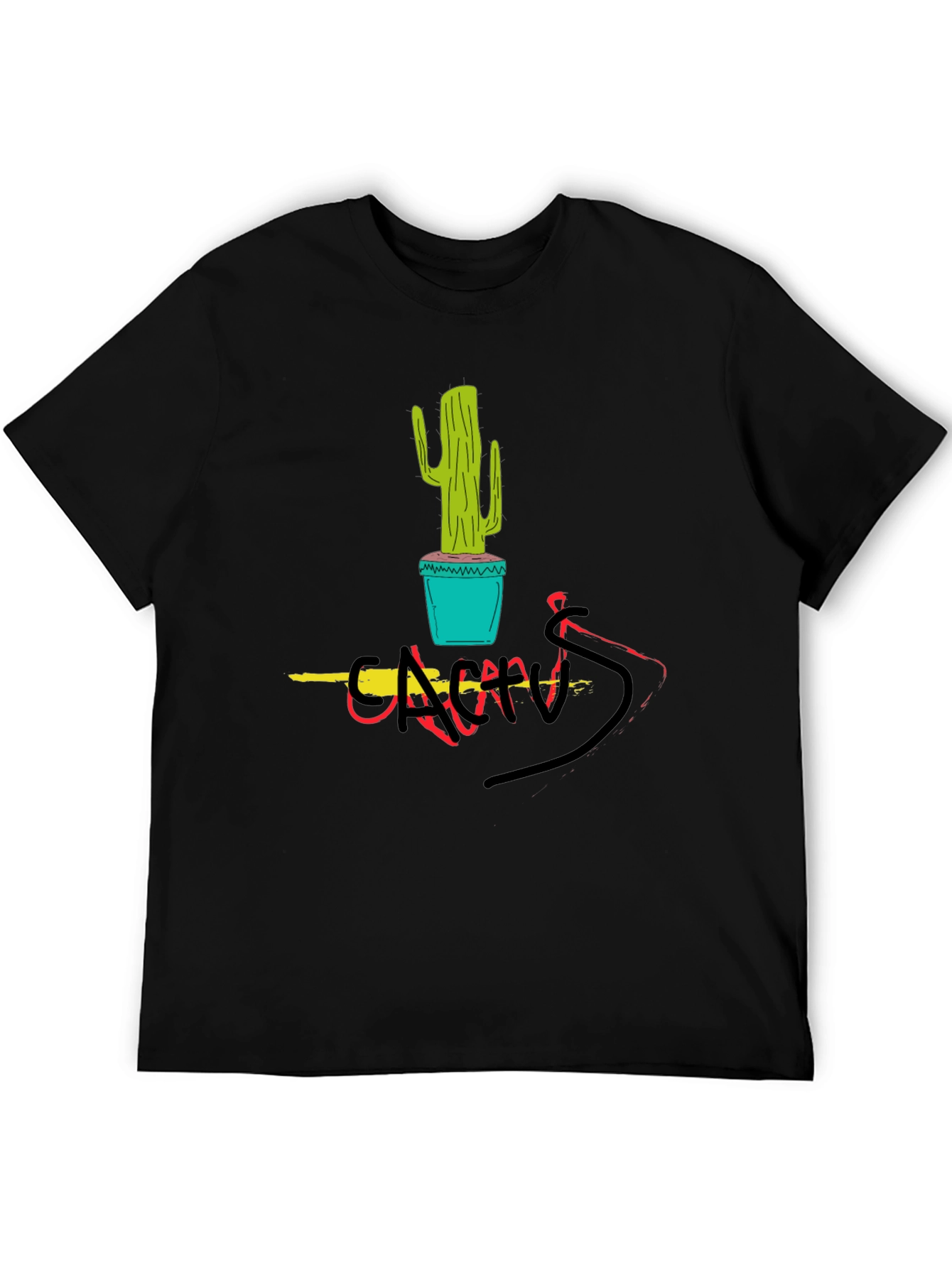 Cactus Graphic Tee - Black Cotton Blend