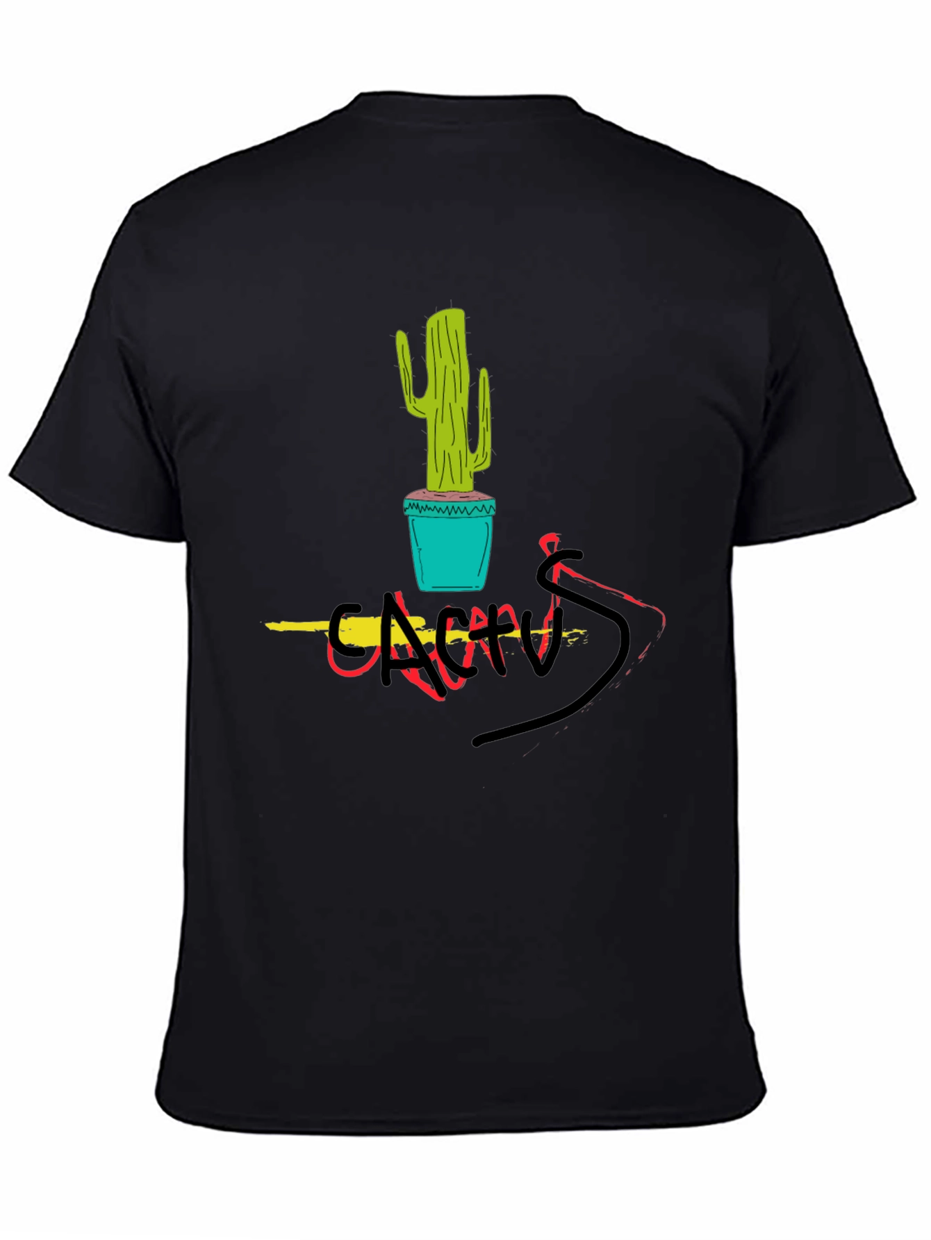 Cactus Graphic Tee - Black Cotton Blend