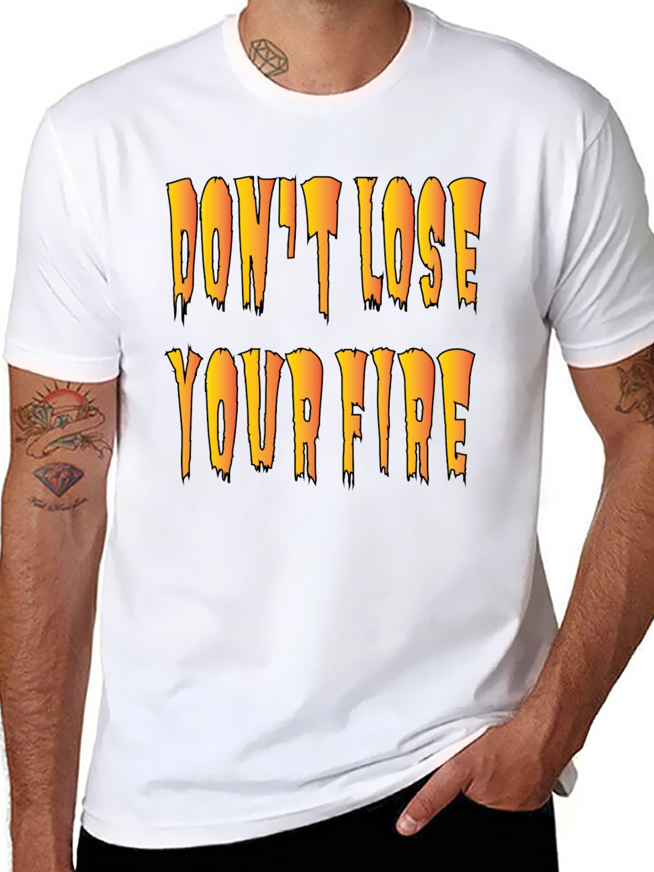 Dont Lose Your Fire Black Graphic T-Shirt