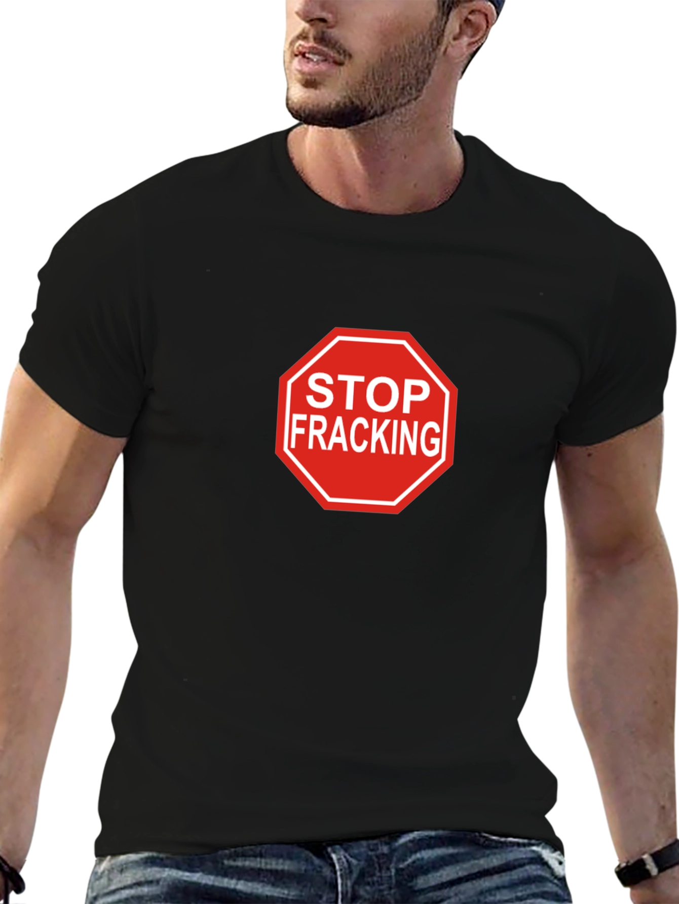Stop Fracking Black T-Shirt