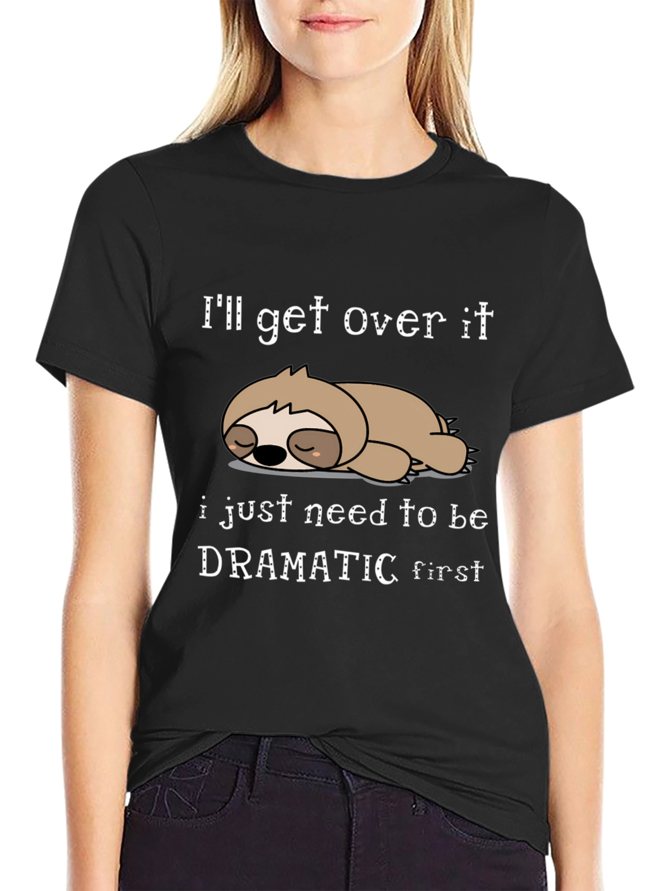 Dramatic Sloth Graphic T-Shirt Funny Sarcastic Tee