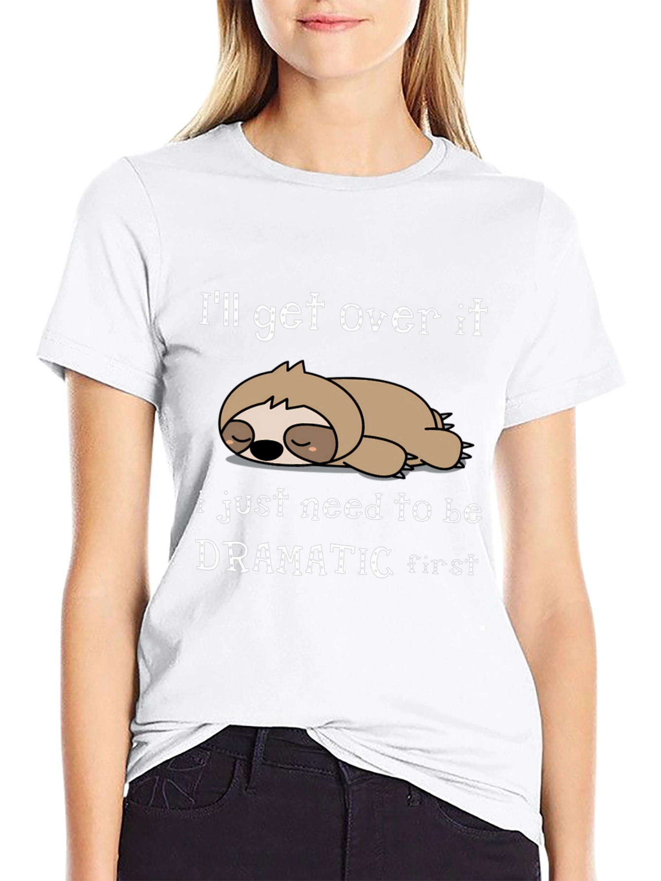Dramatic Sloth Graphic T-Shirt Funny Sarcastic Tee