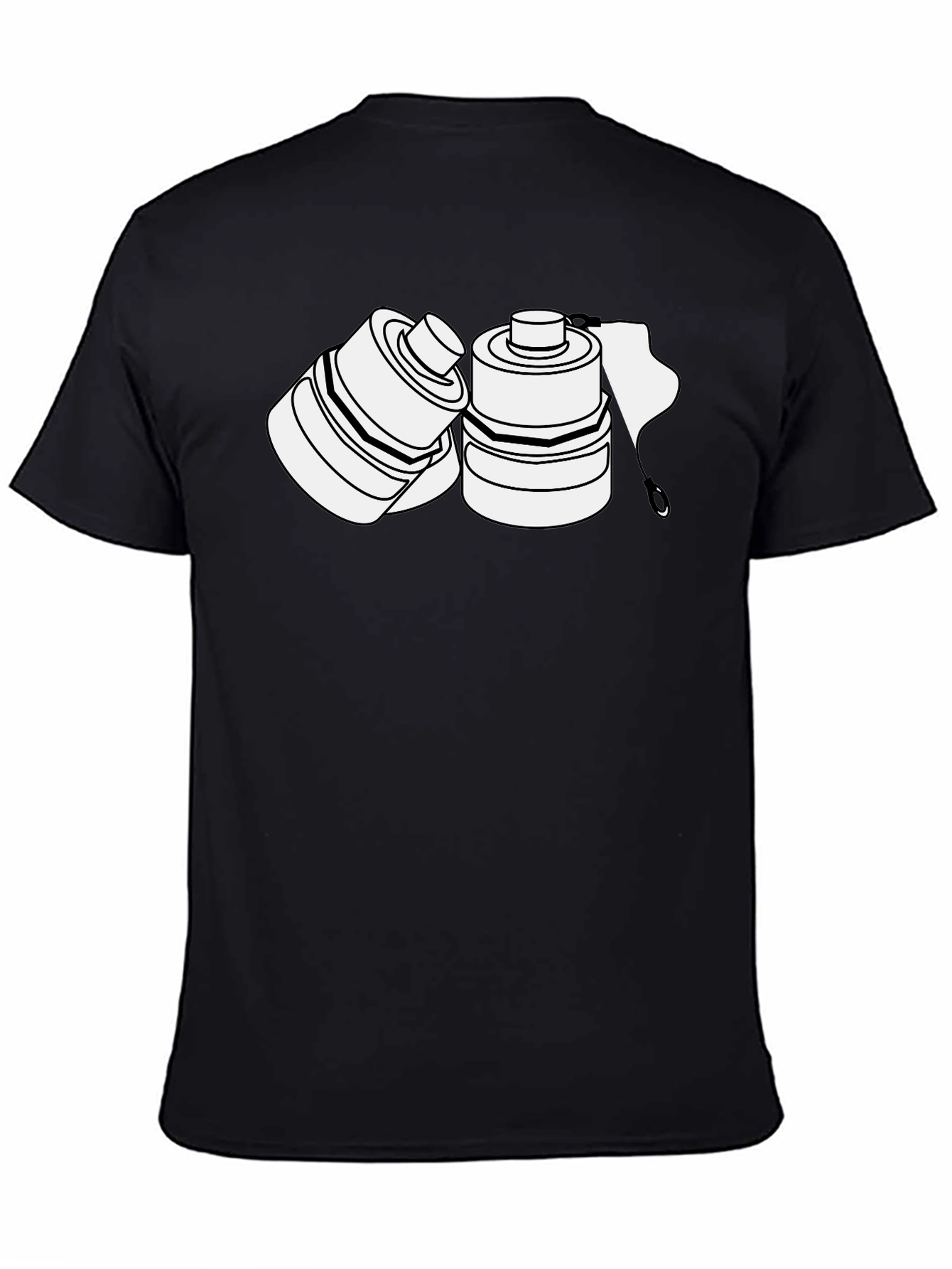 Black T-Shirt with Abstract Graphic Design