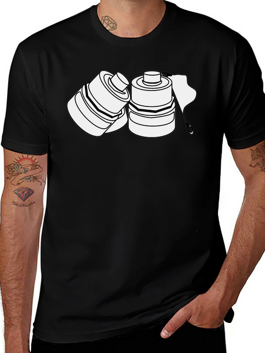 Black T-Shirt with Abstract Graphic Design