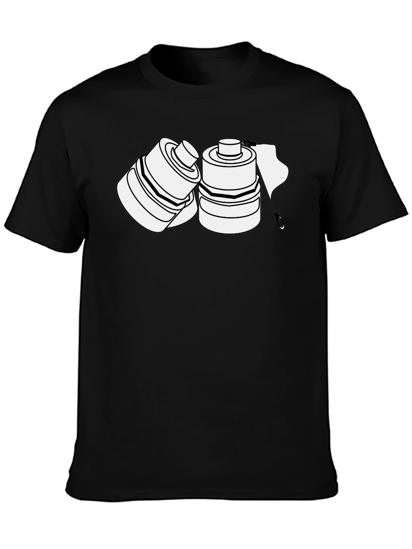Black T-Shirt with Abstract Graphic Design