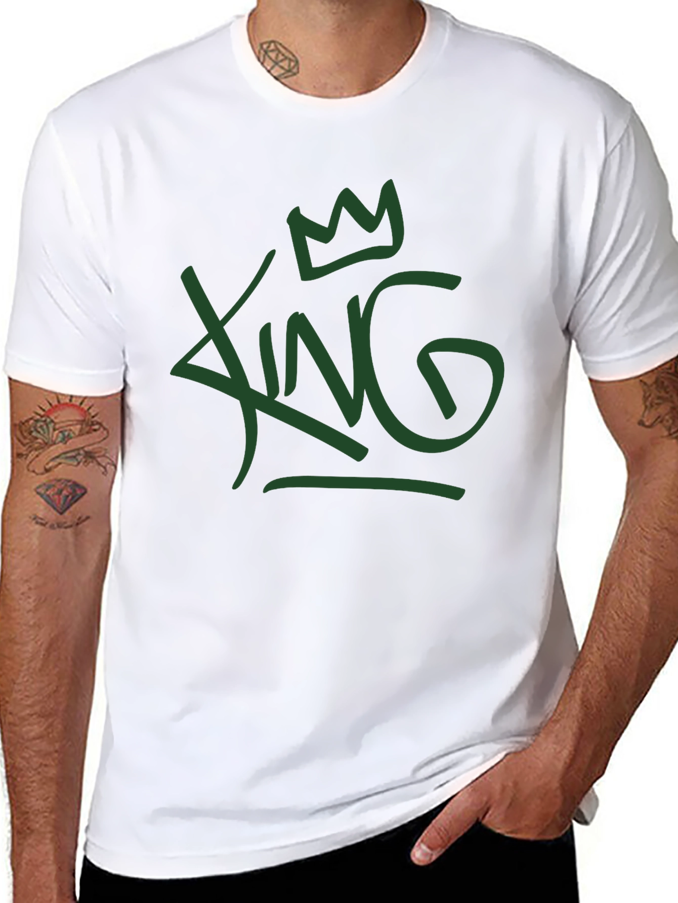 King Graphic Tee - Casual Crew Neck T-Shirt