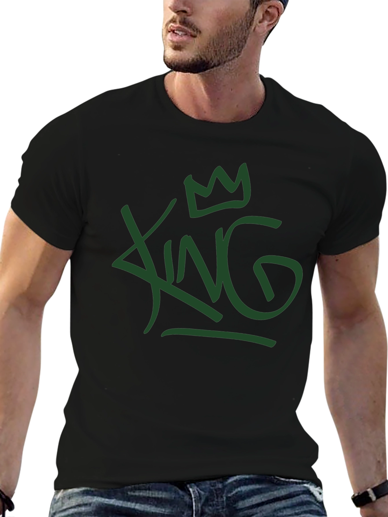 King Graphic Tee - Casual Crew Neck T-Shirt