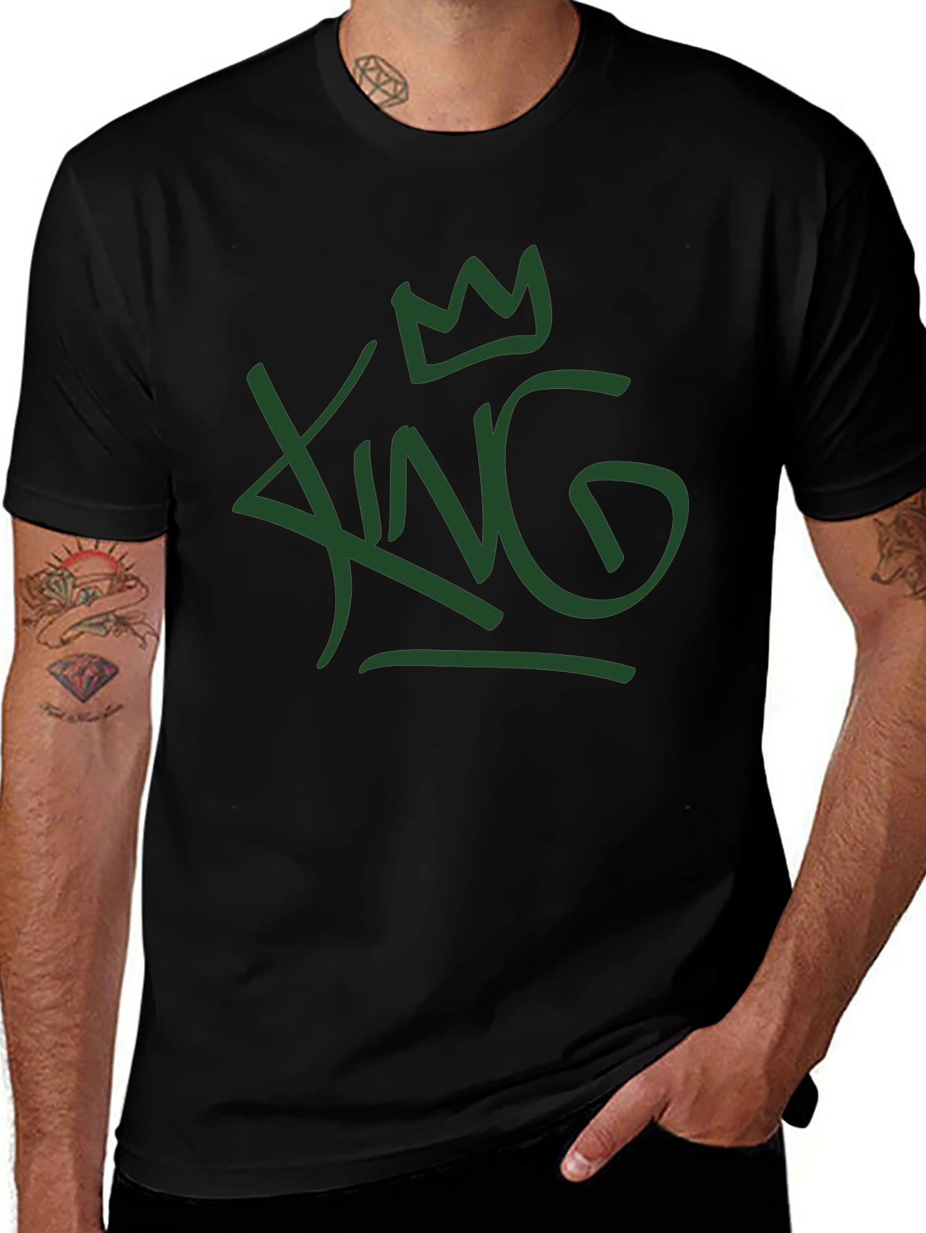 King Graphic Tee - Casual Crew Neck T-Shirt