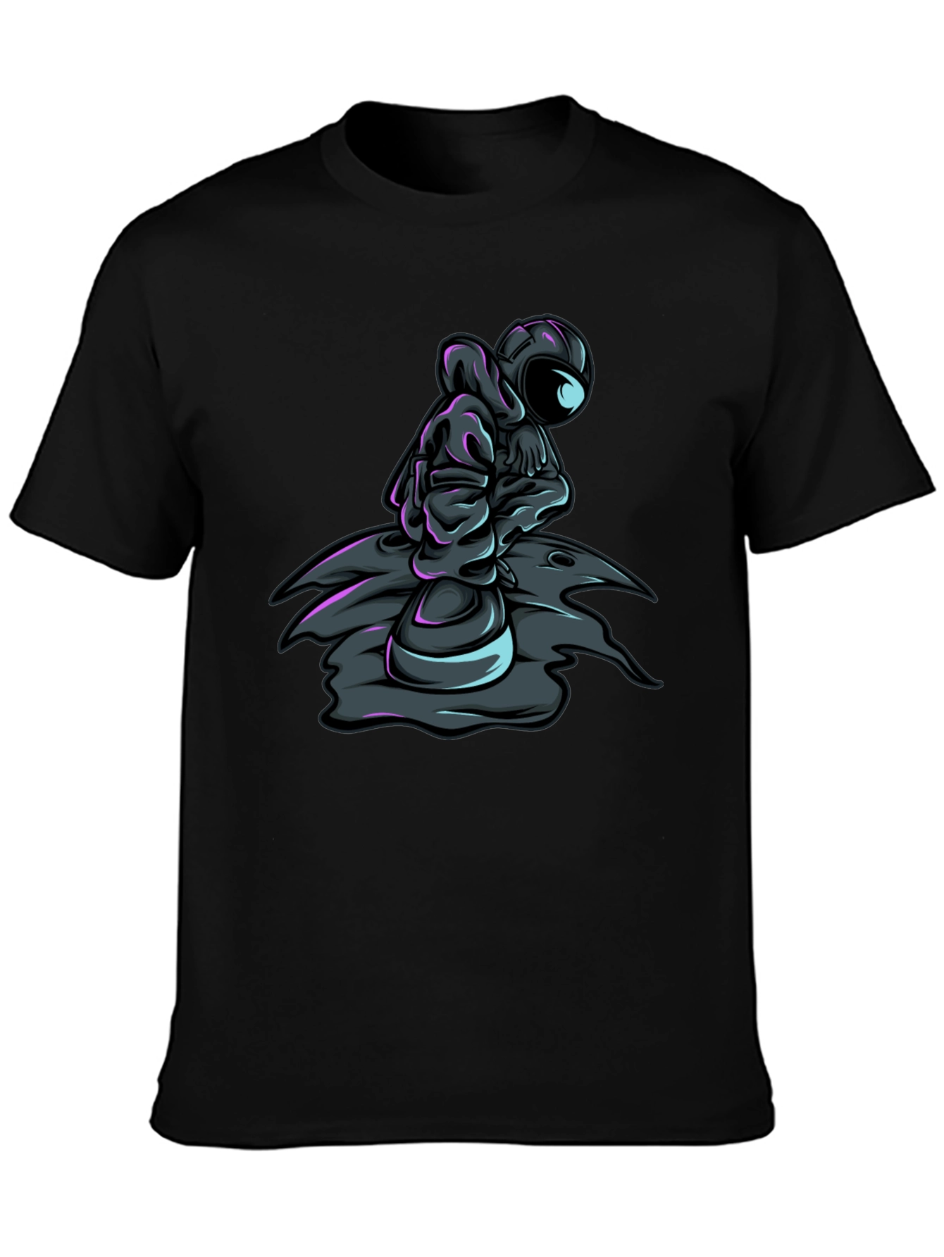 Astronaut Graphic Tee - Black Crew Neck T-Shirt