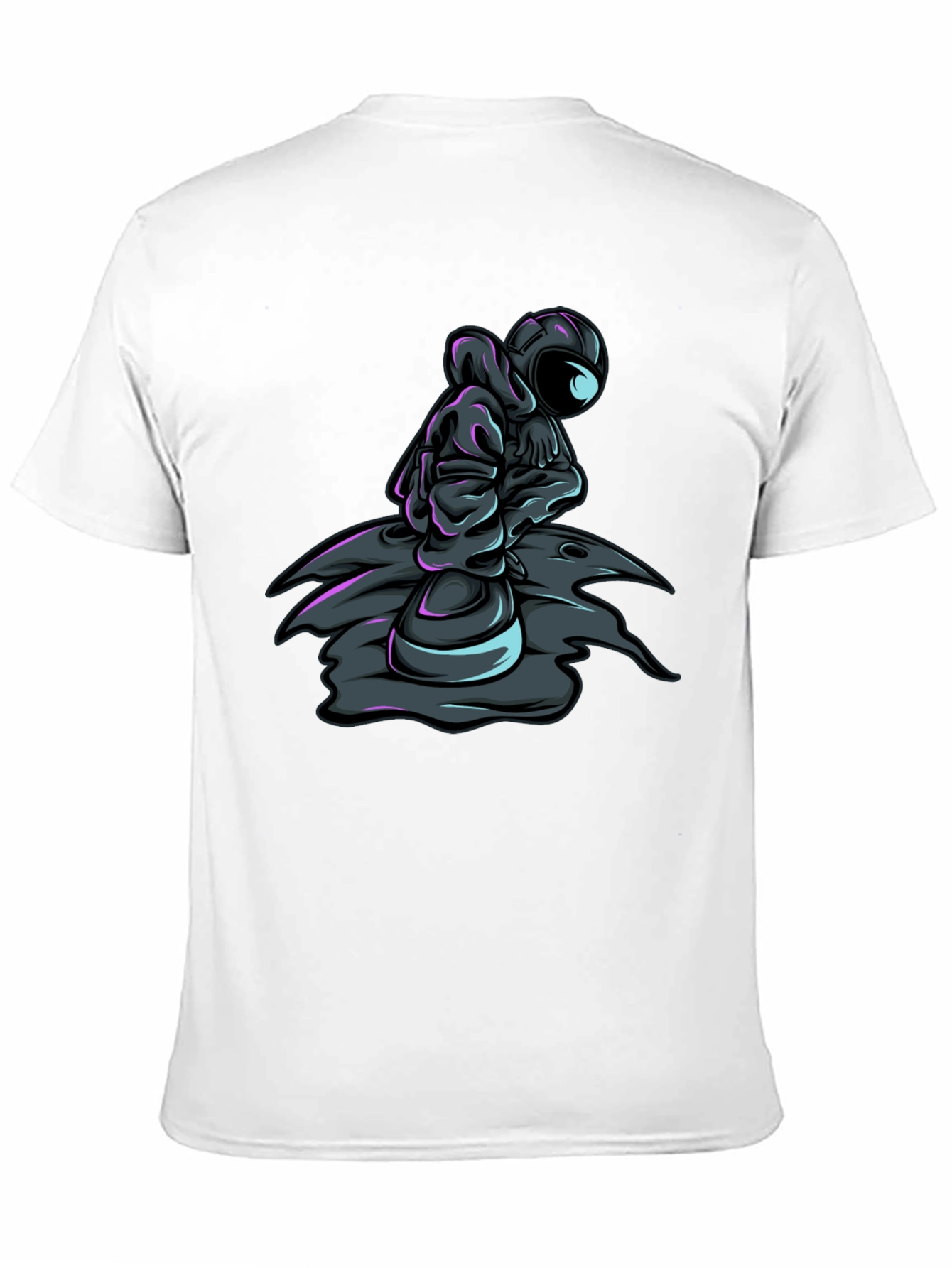 Astronaut Graphic Tee - Black Crew Neck T-Shirt