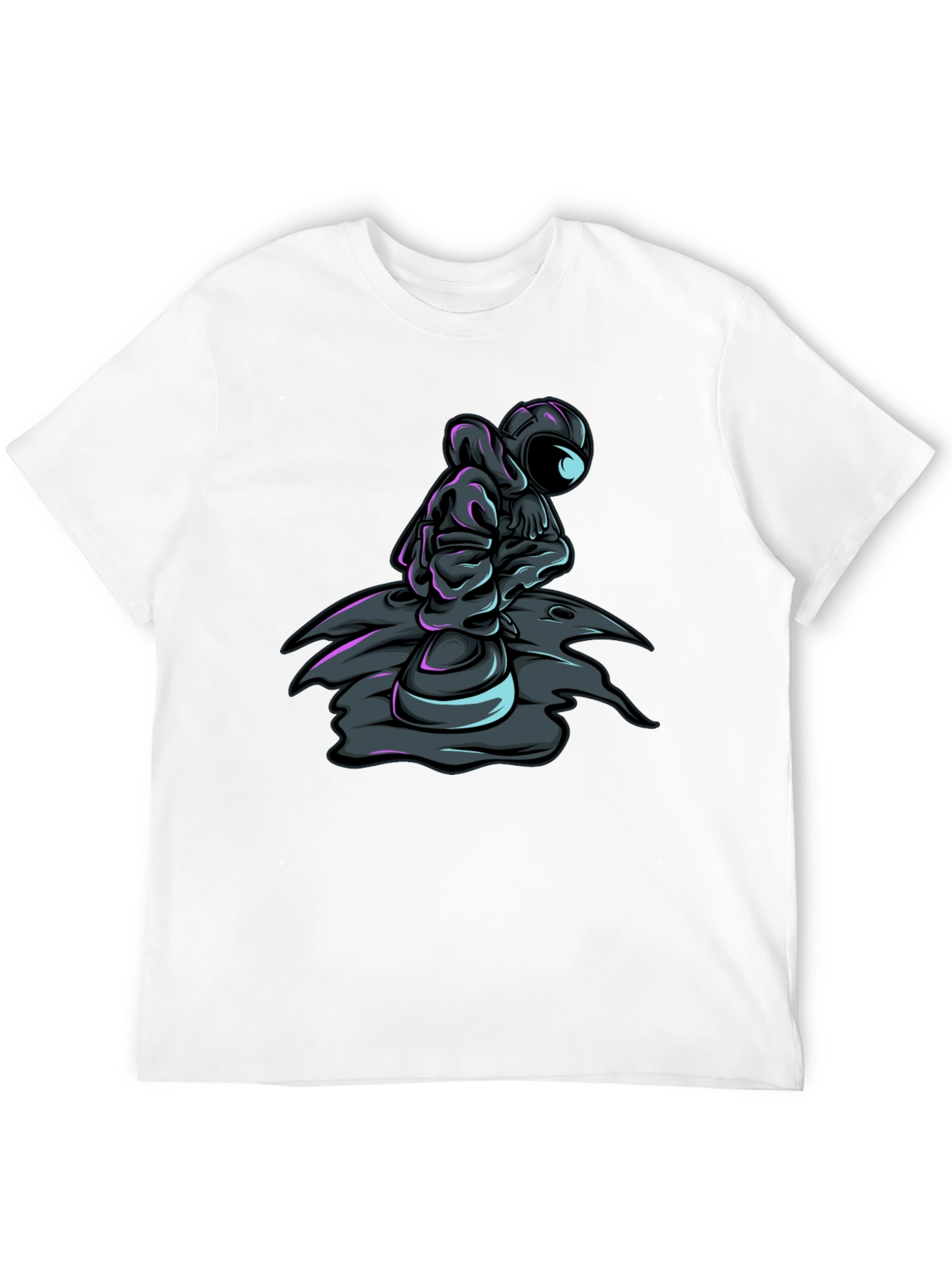Astronaut Graphic Tee - Black Crew Neck T-Shirt