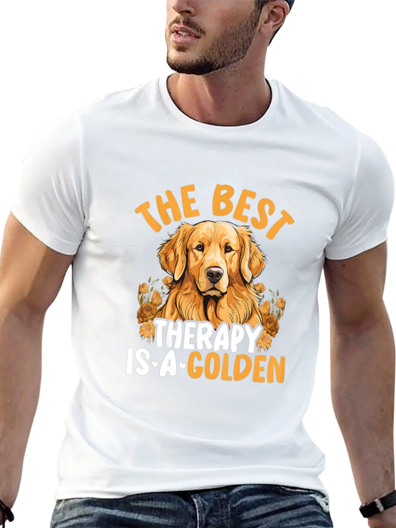 Best Therapy Golden Dog Graphic Tee