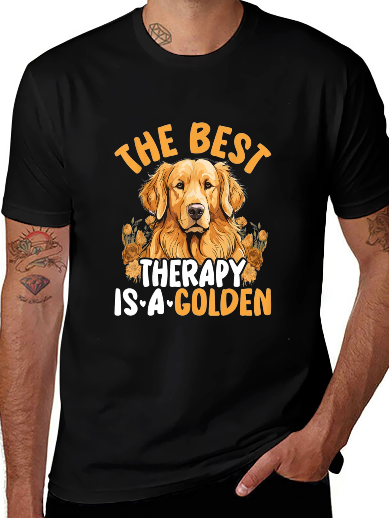 Best Therapy Golden Dog Graphic Tee