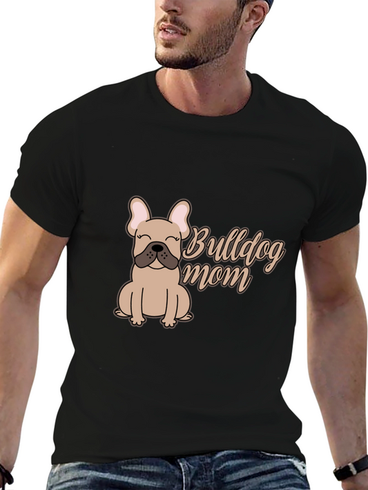 Bulldog Mom Graphic Tee - Soft Cotton Blend
