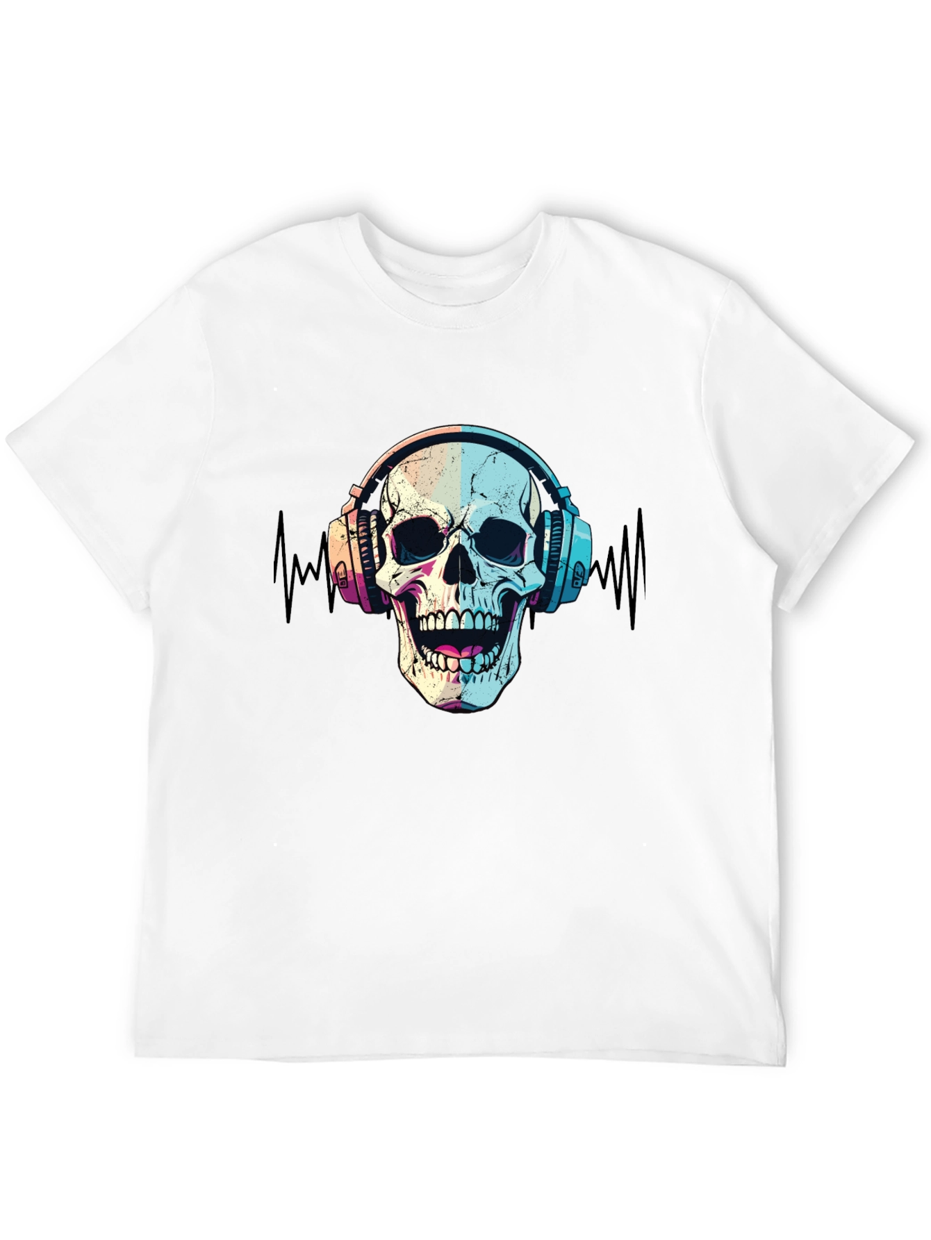 Skull Headphones T-Shirt - Black Graphic Tee