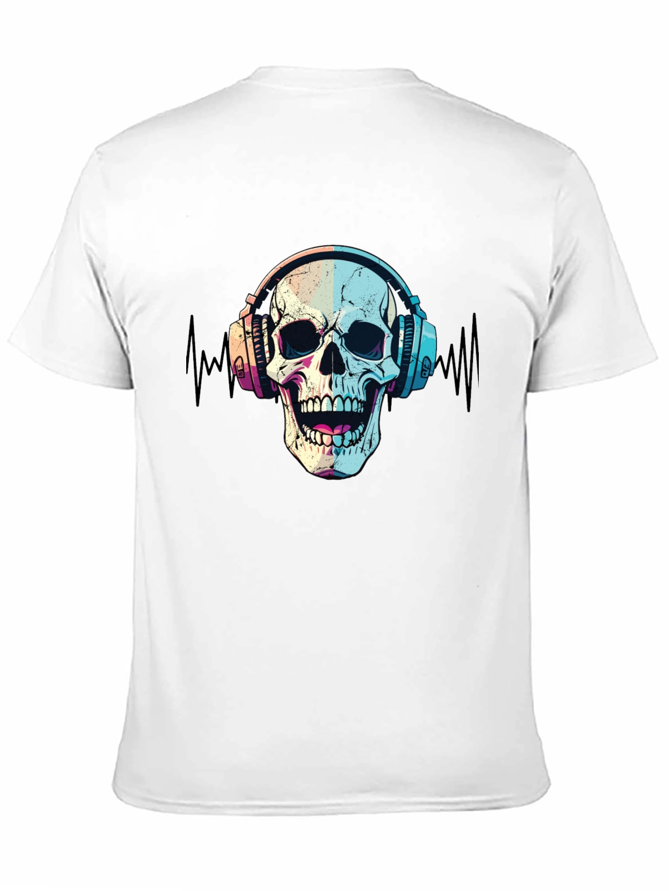 Skull Headphones T-Shirt - Black Graphic Tee