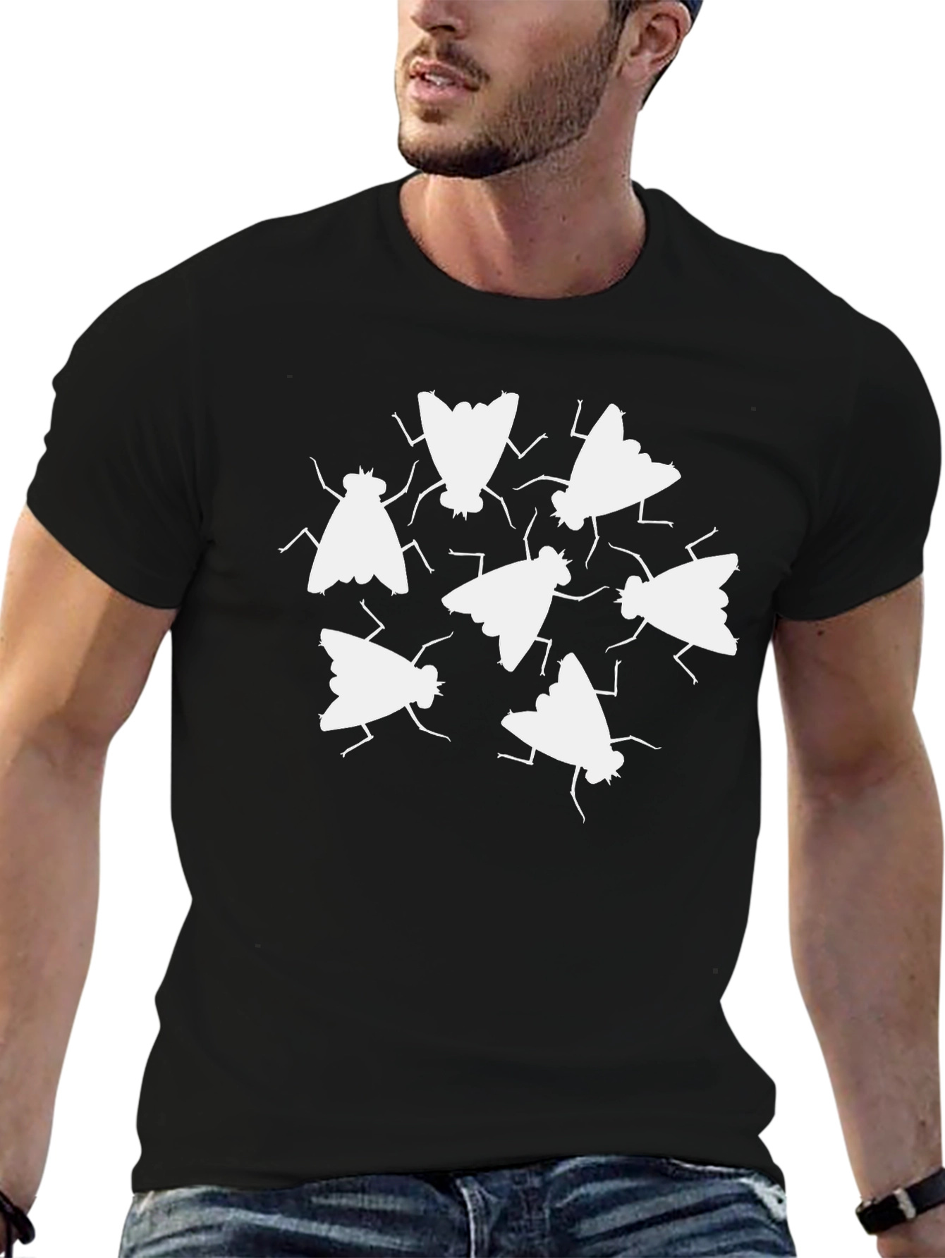 Fly Print Black T-Shirt