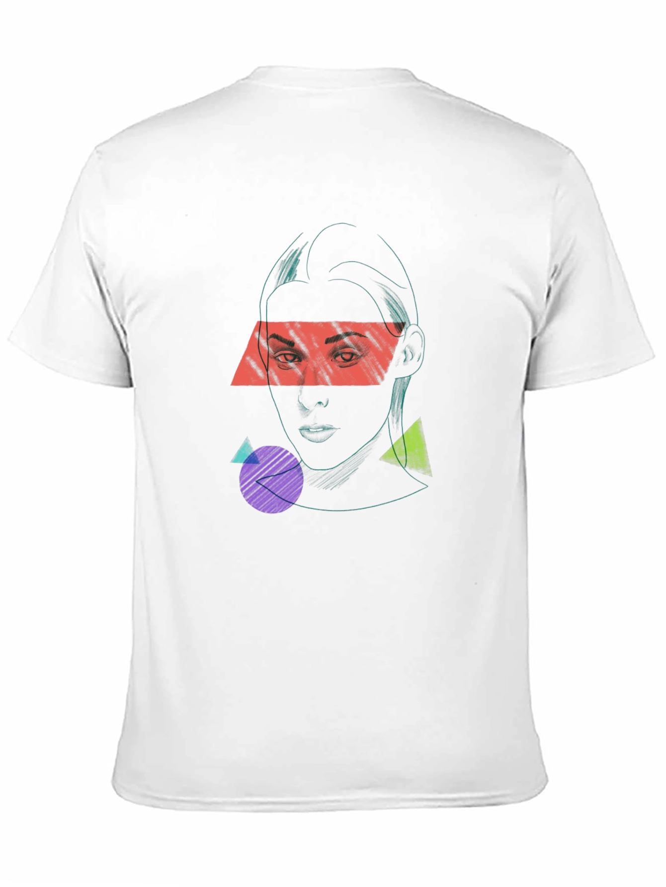 Geometric Face Graphic Black T-Shirt