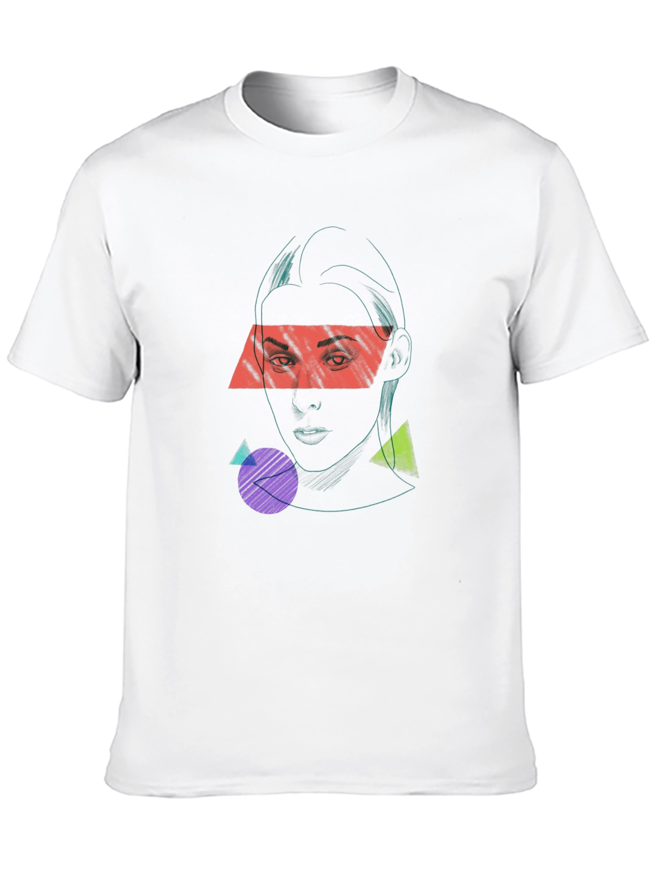 Geometric Face Graphic Black T-Shirt